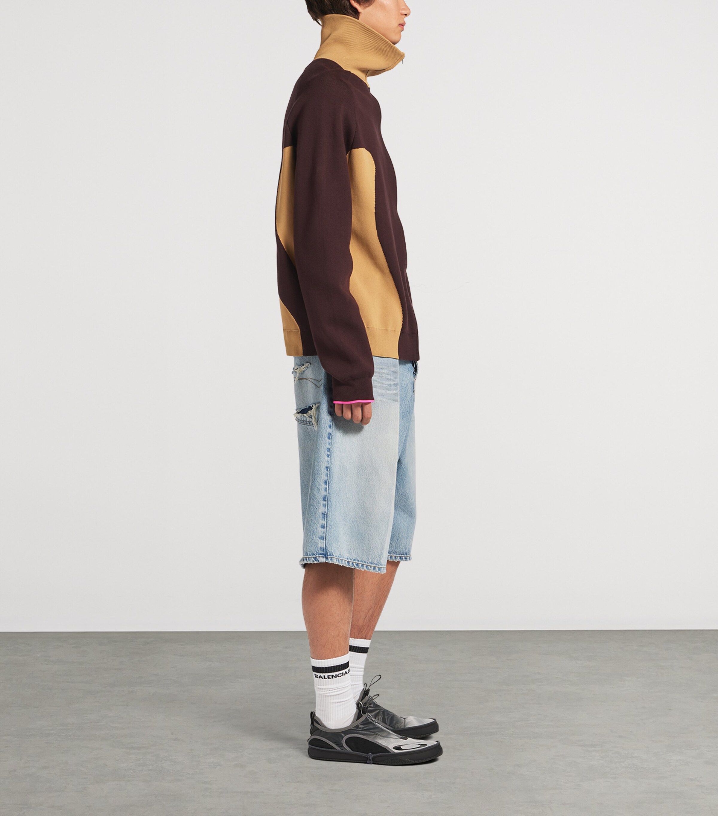 Balenciaga Mens Stay Press Denim Shorts Image 4