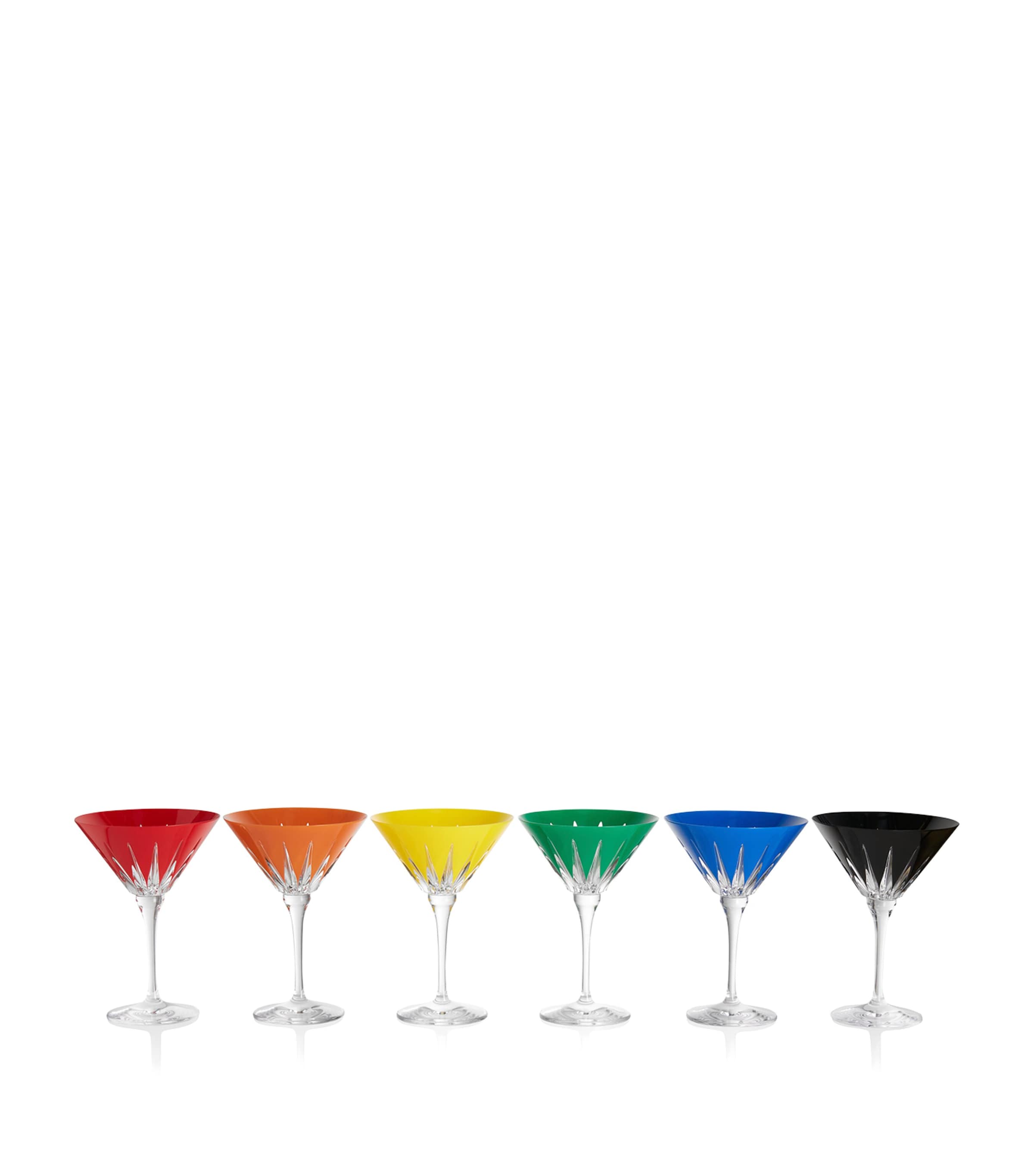 Waterford Set Of 6 Crystal Firework Martini Glasses