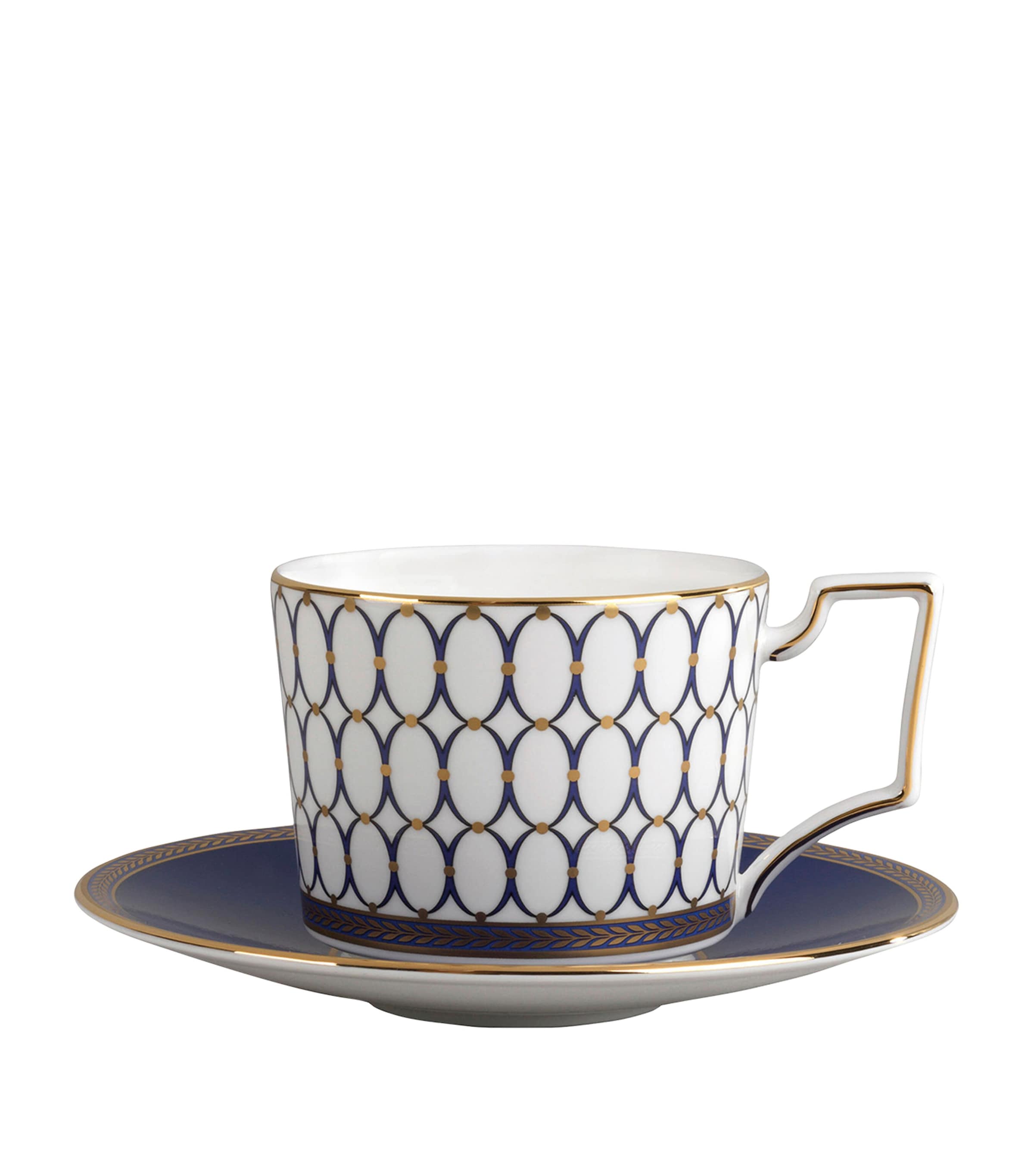 Wedgwood Renaissance Gold Tea Cup & Saucer In Blue