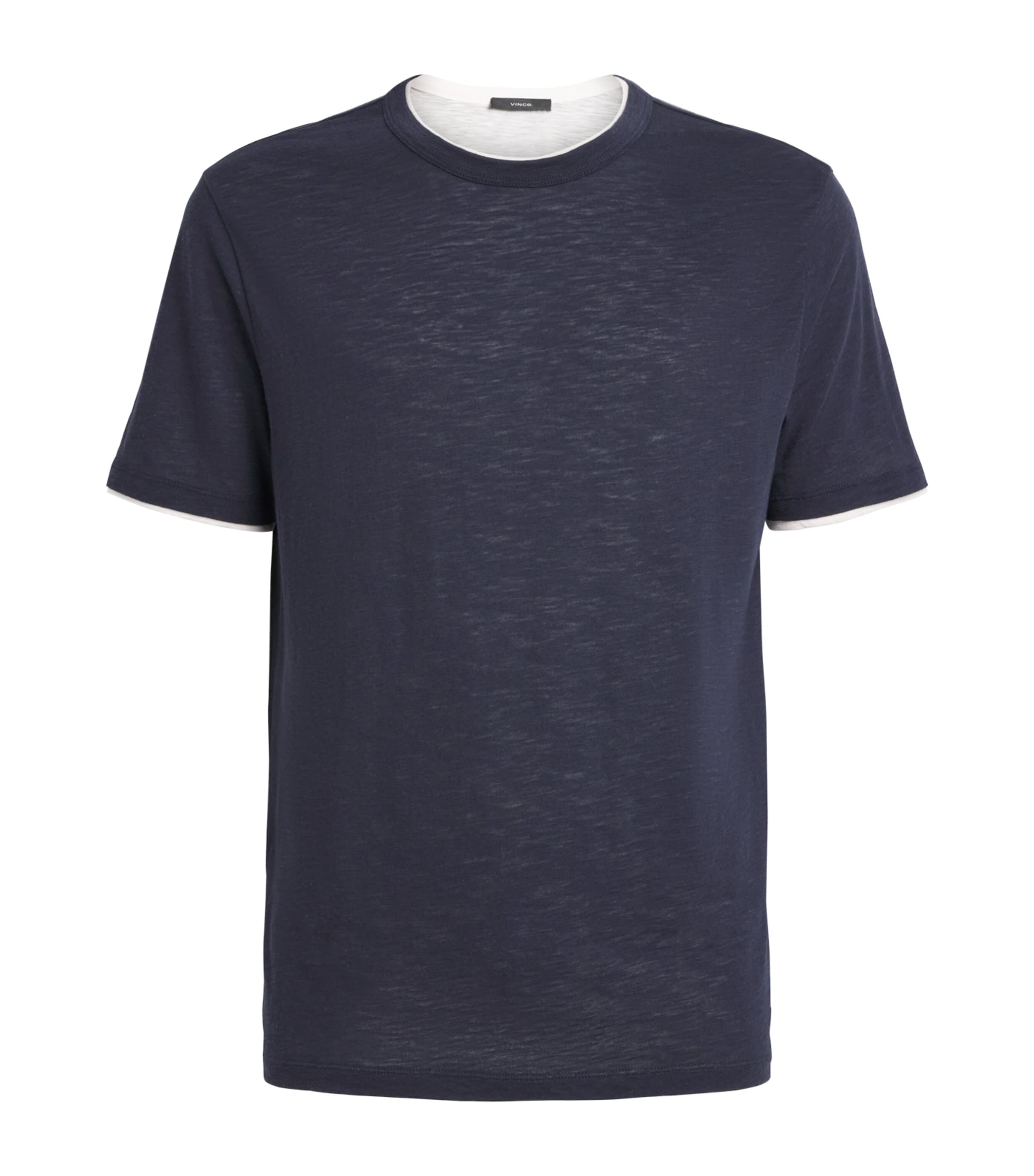 Vince Mens Pima Cotton Slub Double-Layer T-Shirt Coastal/smock White Image 1