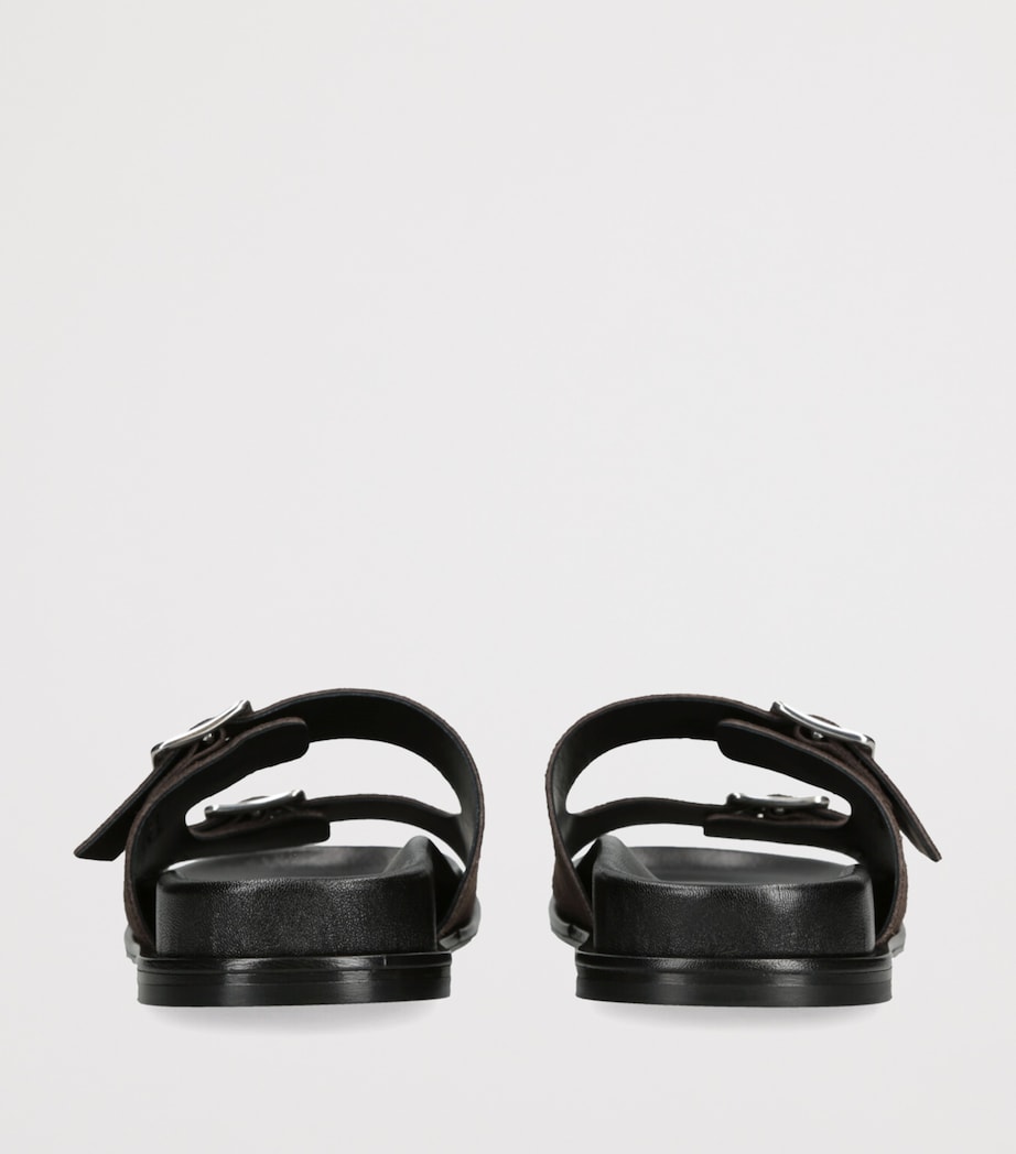 Suede Buckle Meena Slides DARK BROWN Image 2