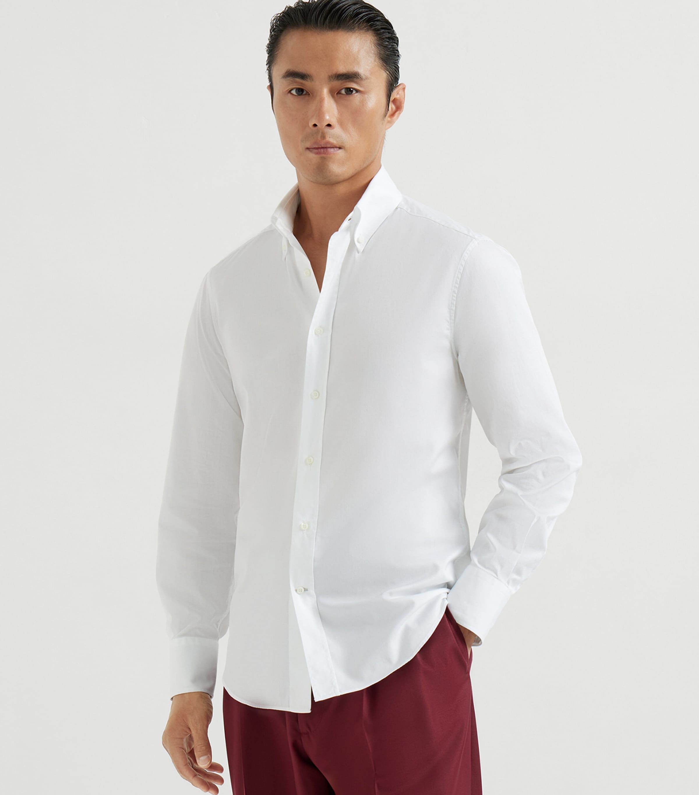 Brunello Cucinelli White Cotton Slim Shirt | Harrods US