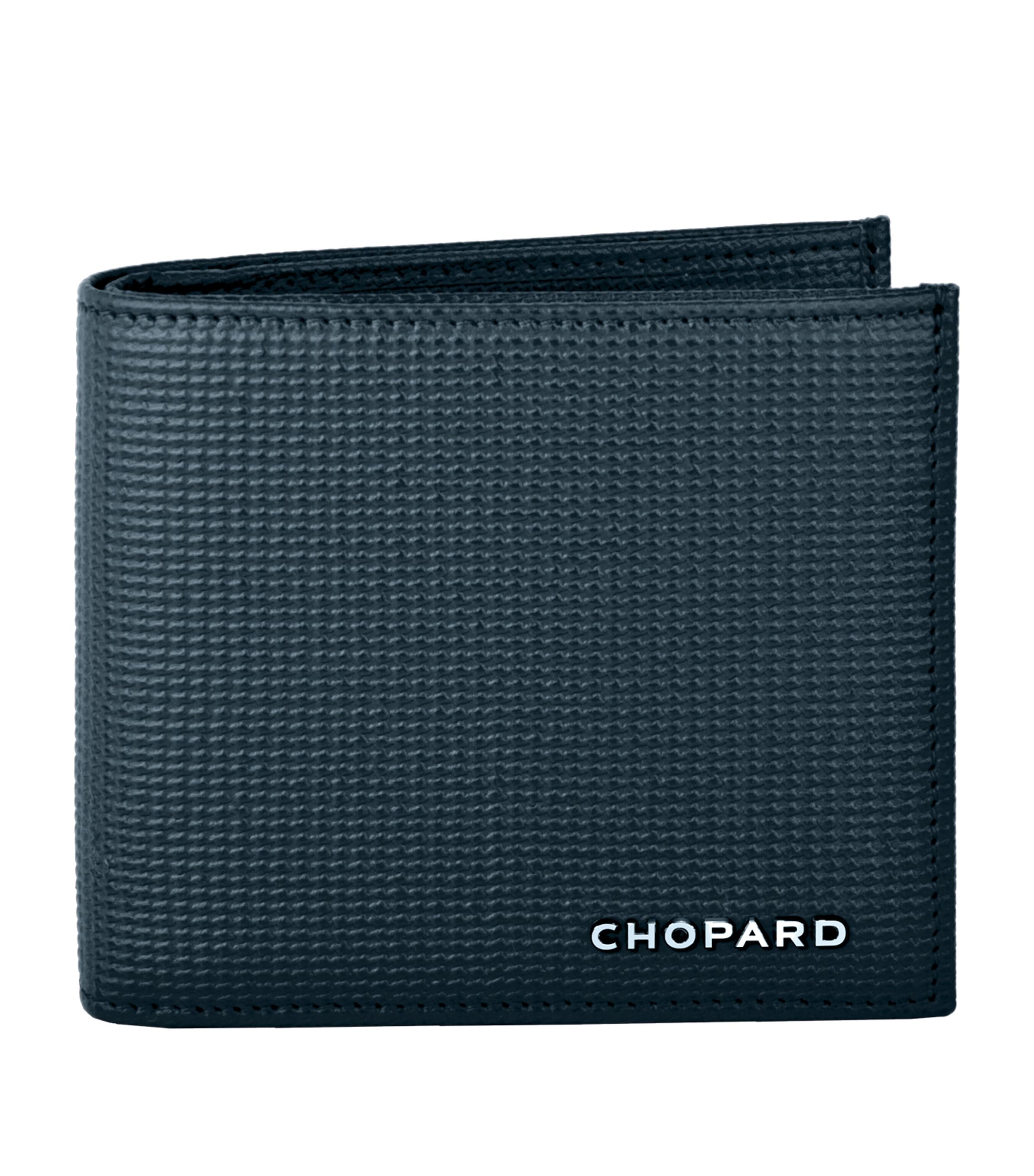 Chopard Mini Leather Classic Bifold Wallet In Blue