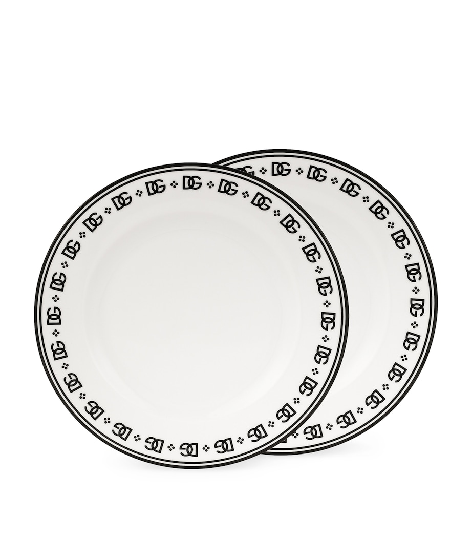 Set of 2 DG Logo Dinner Plates (26.5cm) U0082-DG LOGO BORDO Image 1
