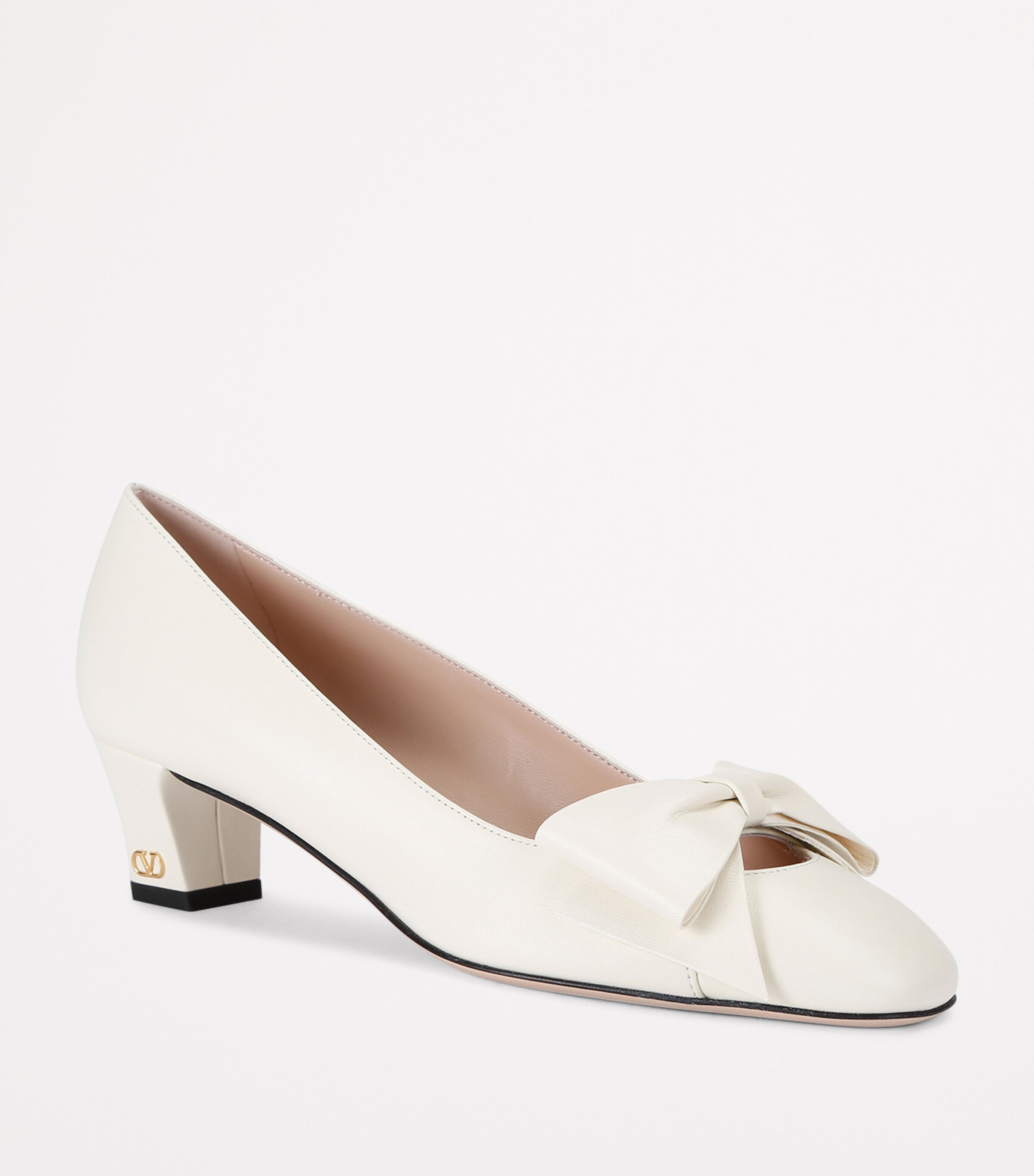 Valentino Garavani Leather Bow-Detail Pumps 45 White Image 3