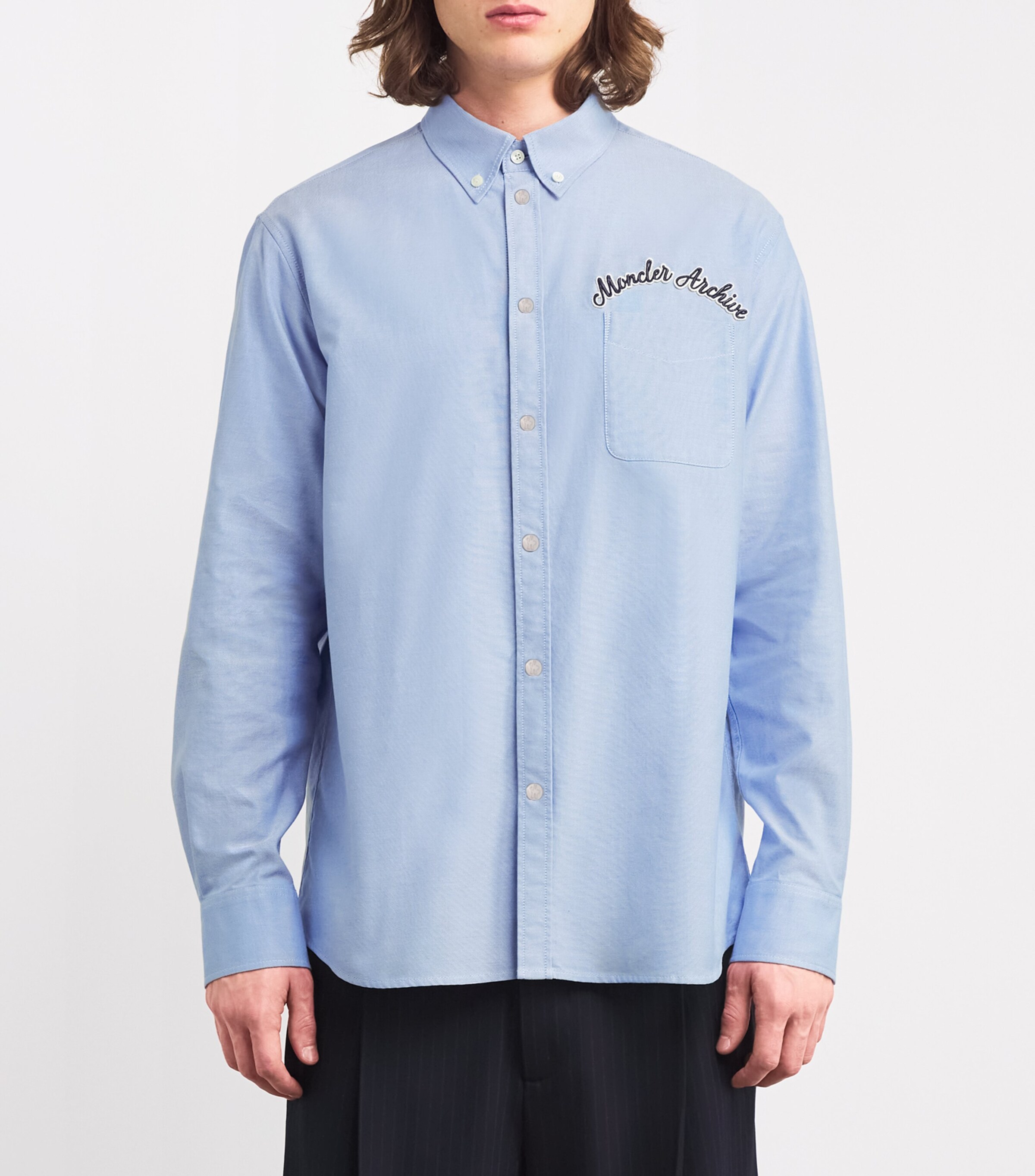 Moncler Cotton Embroidered-Logo Oxford Shirt | Harrods US