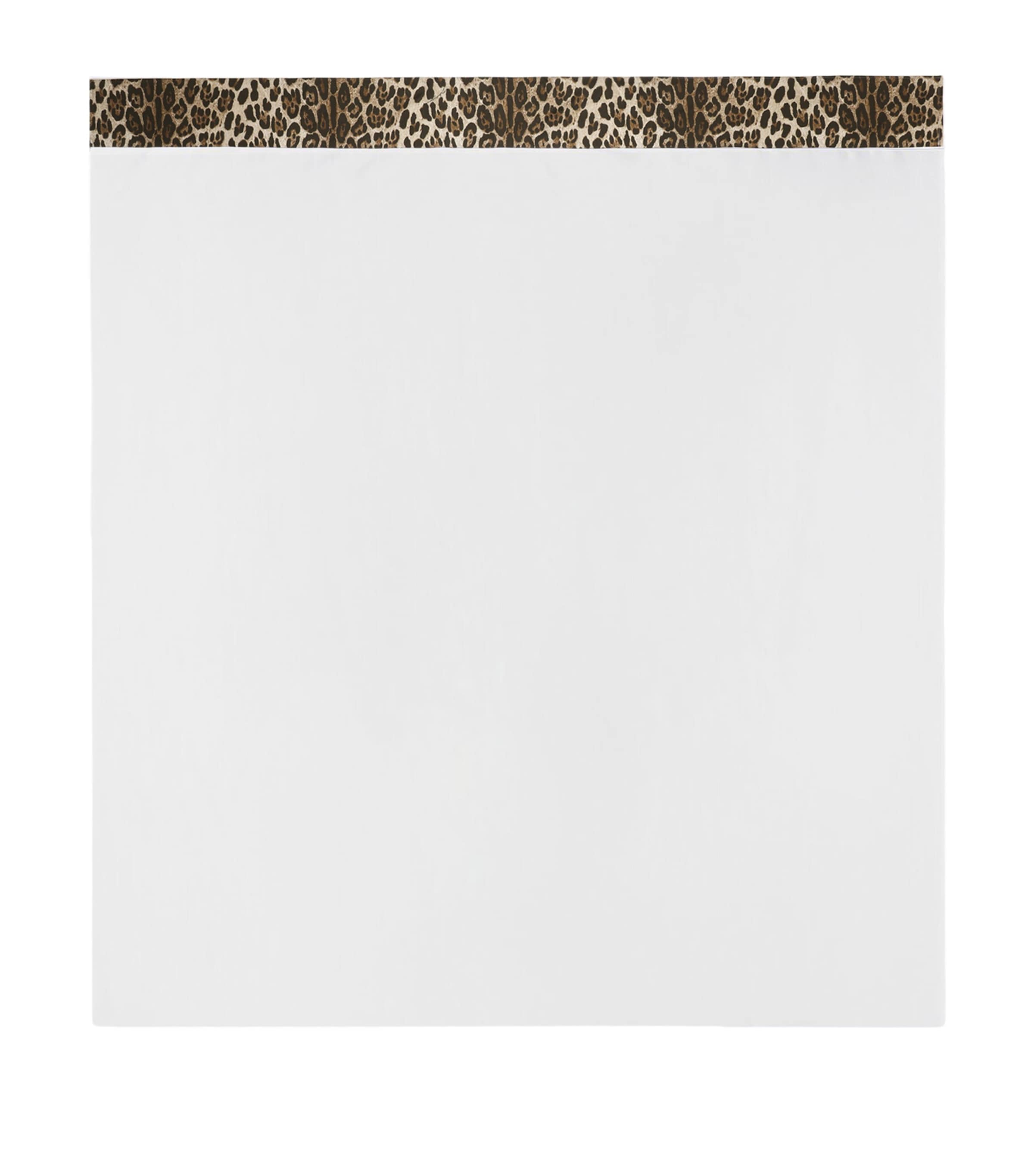 Dolce&Gabbana Casa Cotton Leopard King Flat Sheet (260cm x 280cm) Bianco/leopard Image 1