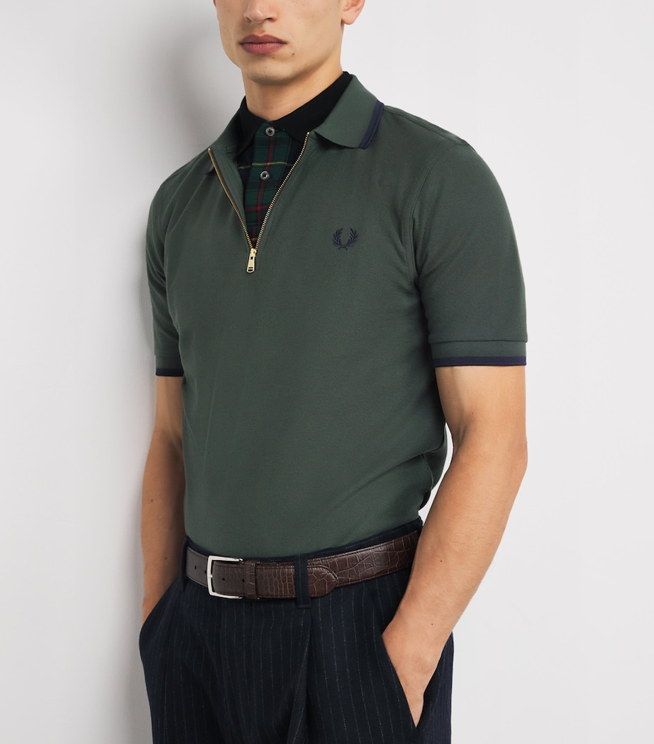 Cotton Crepe Piqué Polo Shirt X89 COURT GREEN Image 6
