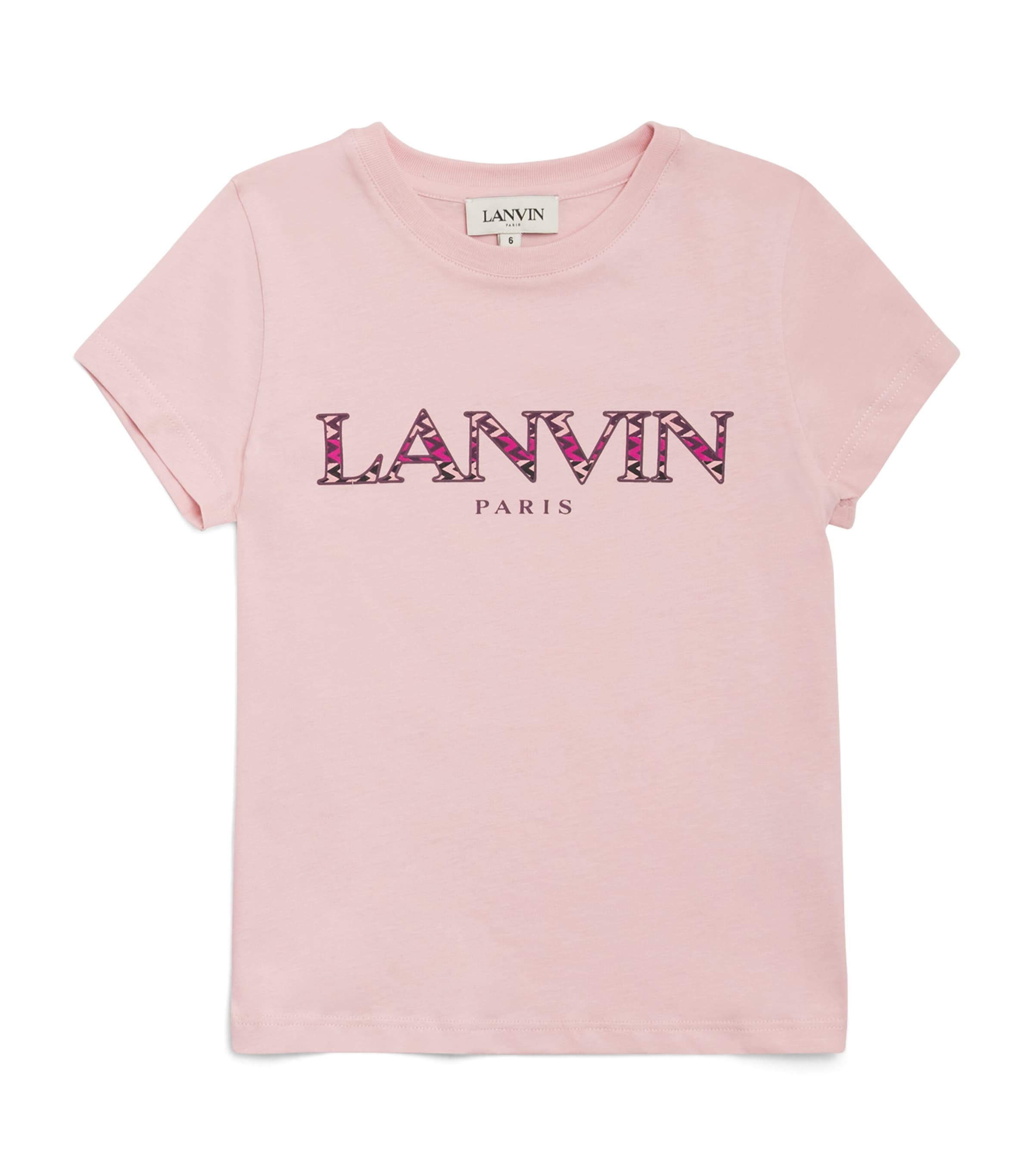 Shop Lanvin Enfant Cotton Logo T-shirt In Pink