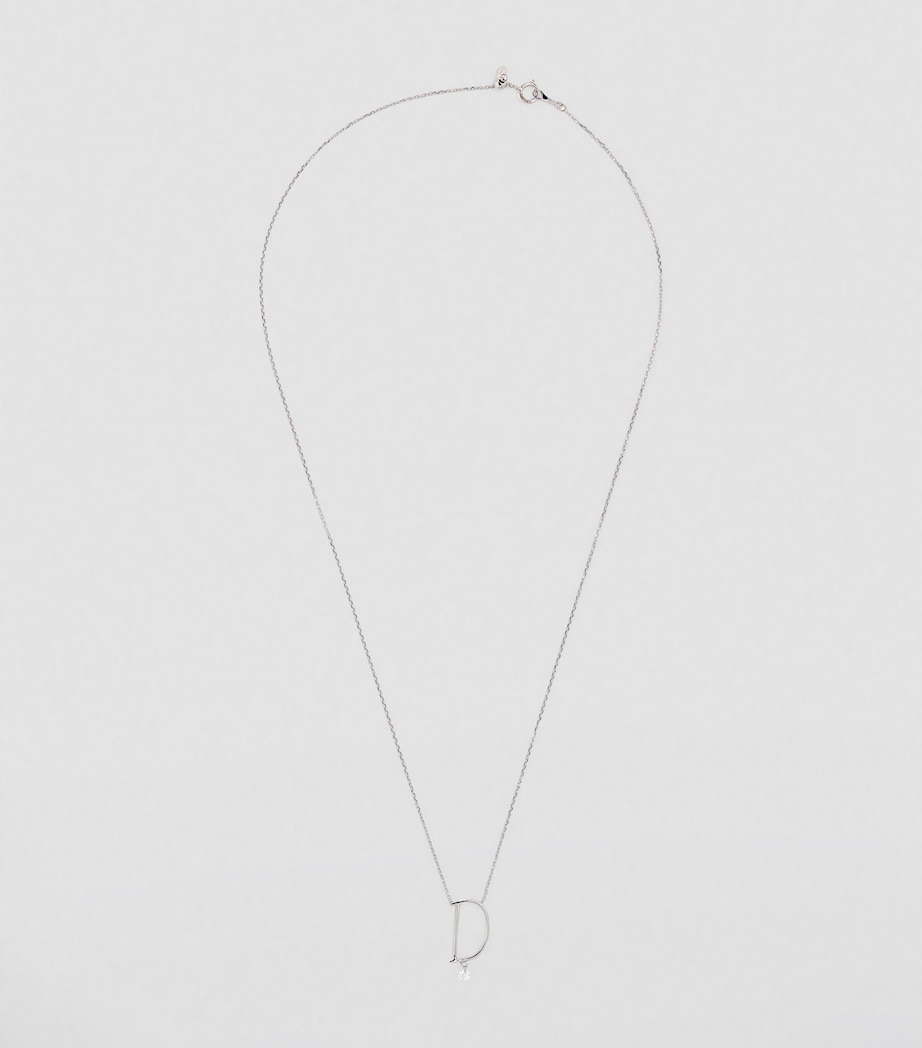 White Gold and Diamond Alphabet Necklace WHITE GOLD Image 2