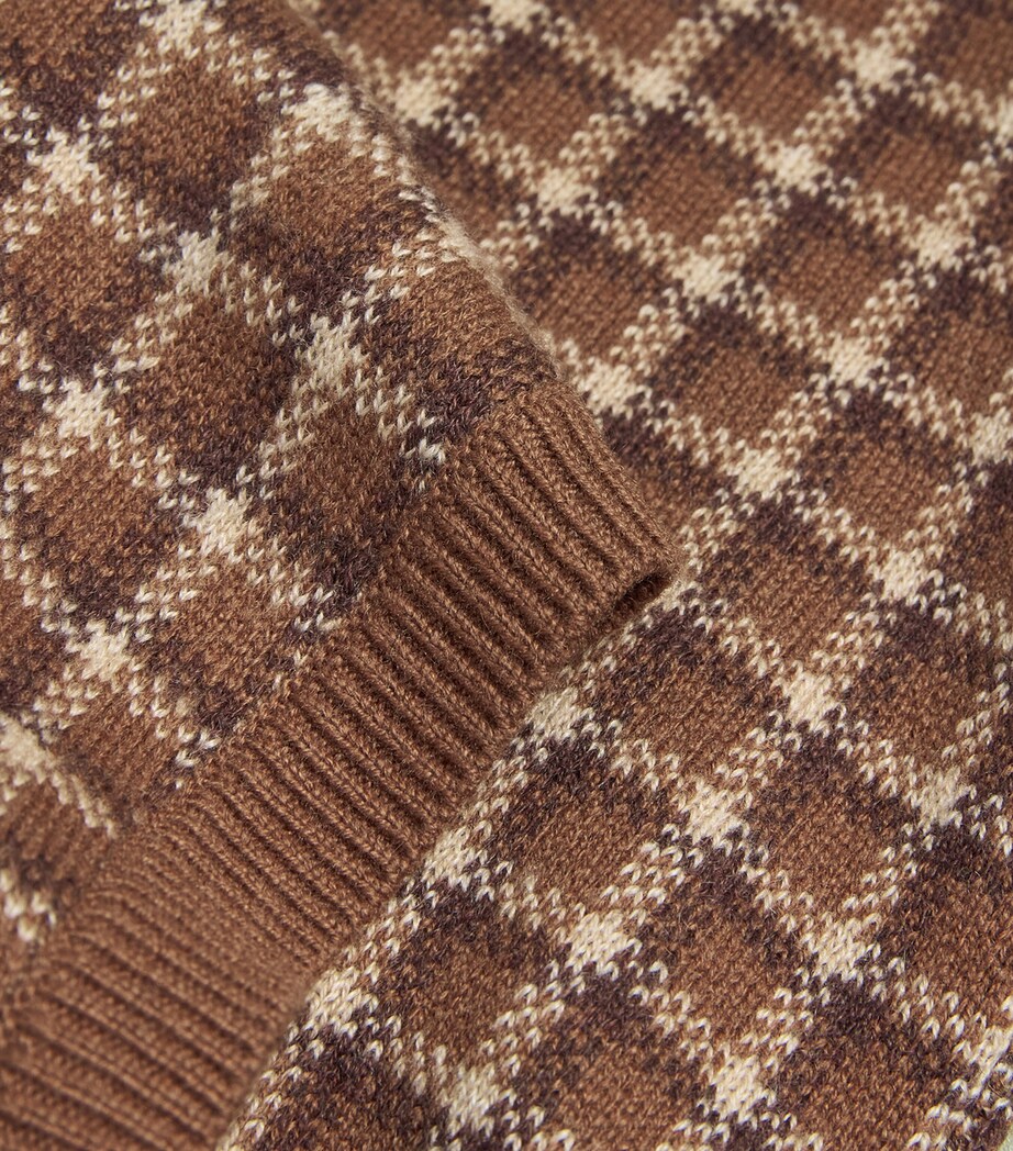 Ralph Lauren Purple Label Mens Cashmere Check Sweater Vest Brown Multi Image 5