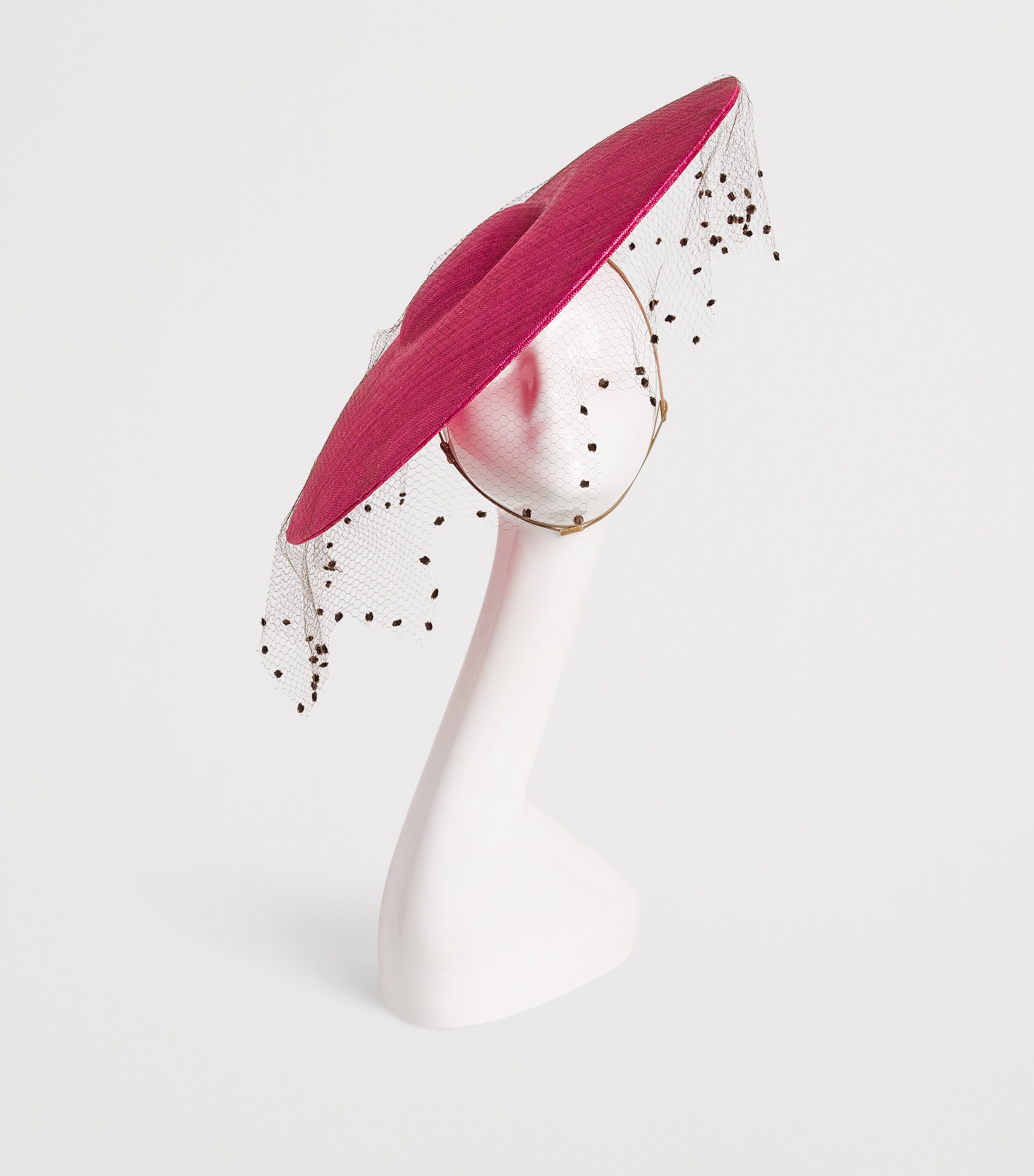 Veiled Hat Fascinator FUSCHIA Image 2