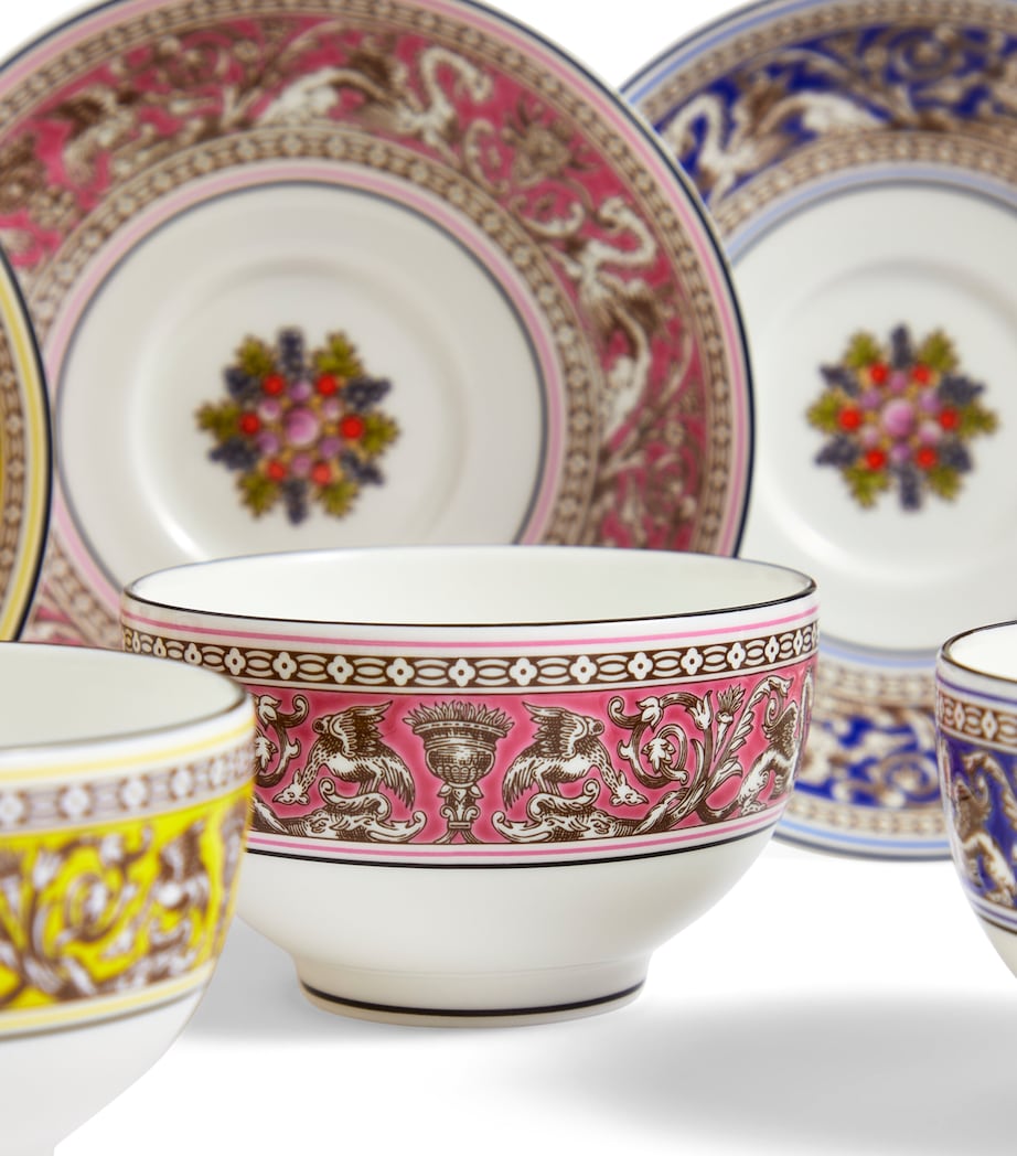 Set of 6 Florentine Tea Bowls and Saucers MULTI Image 3