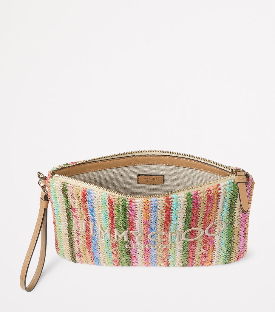 Raffia Striped Zip-Up Pouch MULTI/ECRU/LIGHT GOL Image 5