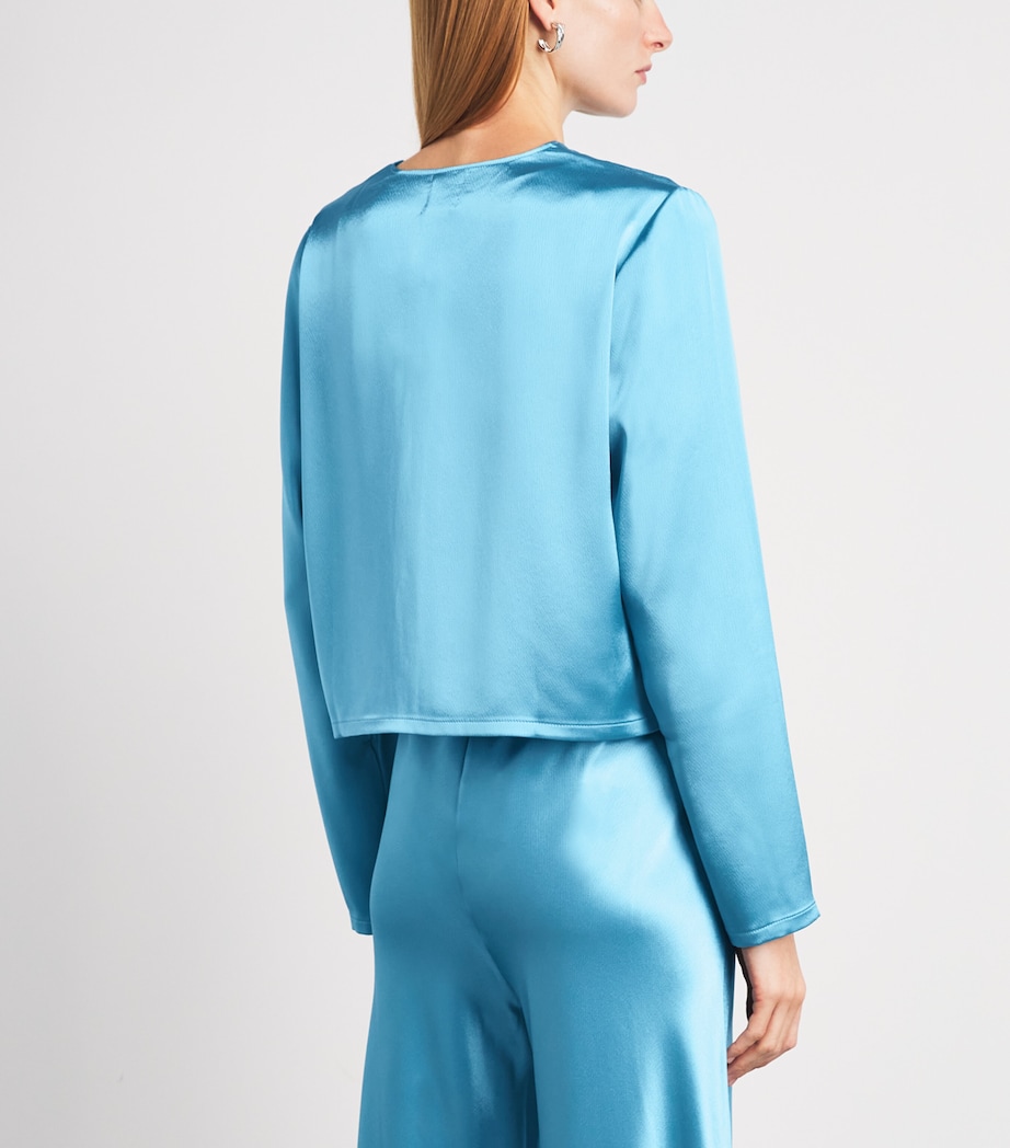 LESET Womens Satin Barb Cardigan Skye Image 5