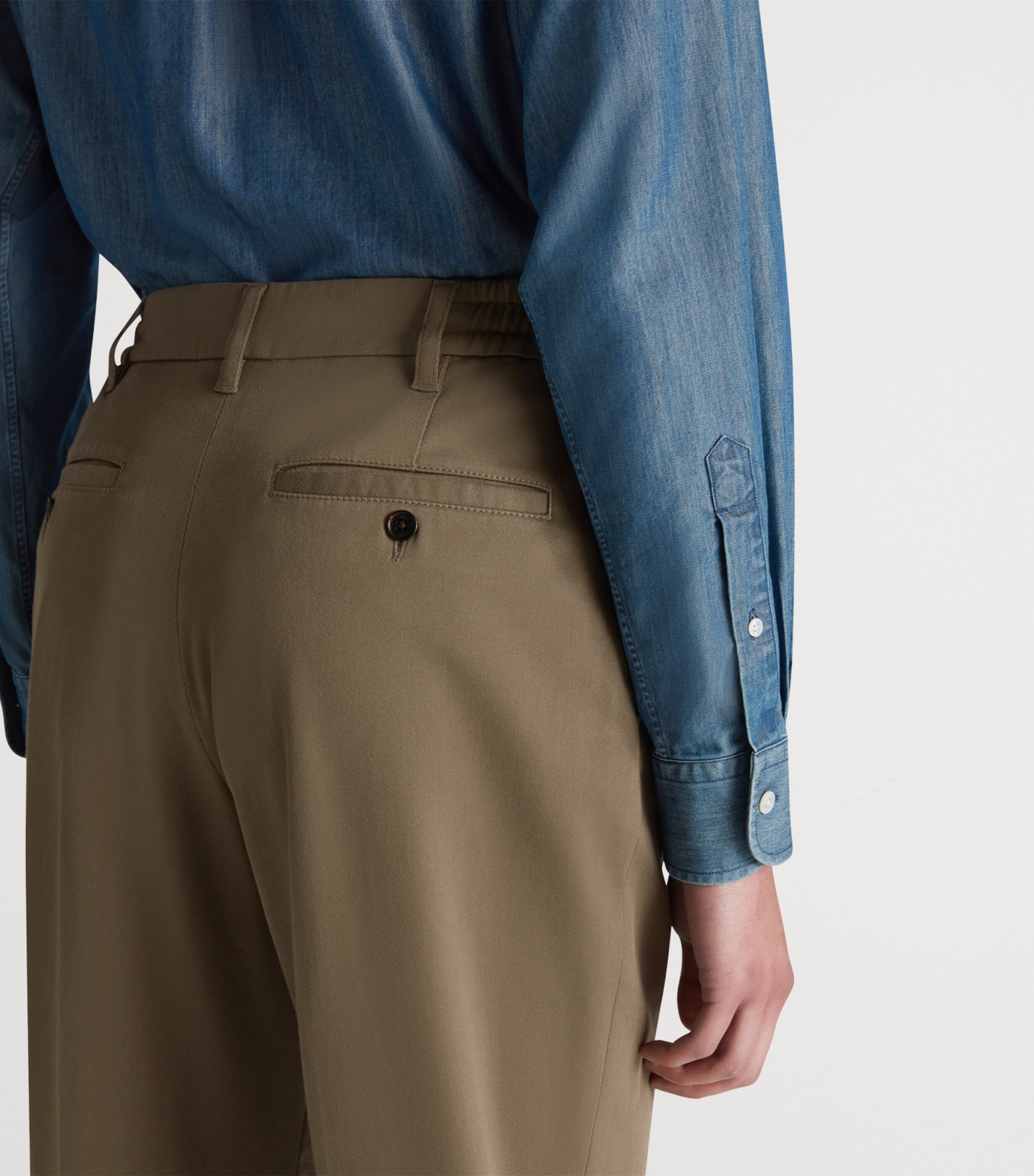 Stretch-Cotton Twill Double-Pleat Chinos 102KHAKI Image 5