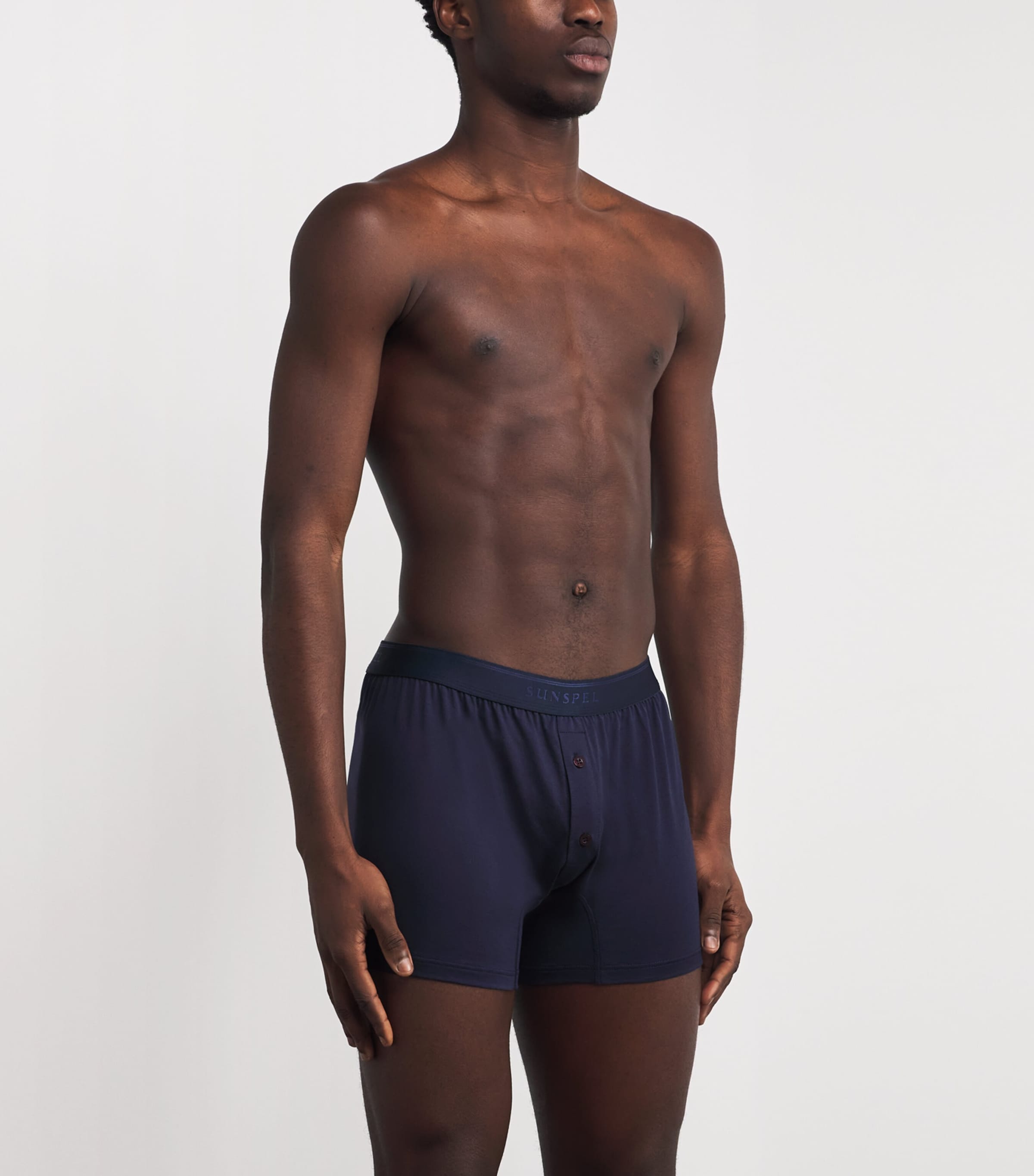 Superfine Cotton Boxer Shorts BUAA - NAVY Image 2
