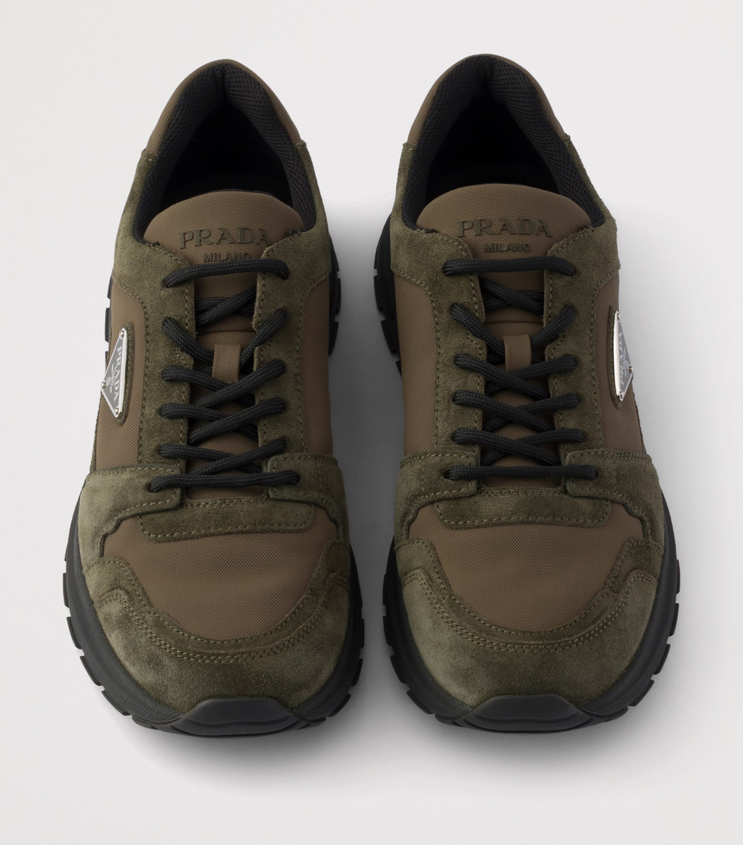 Prada Re-Nylon and Suede Prax 2.0 Sneakers Green Image 3