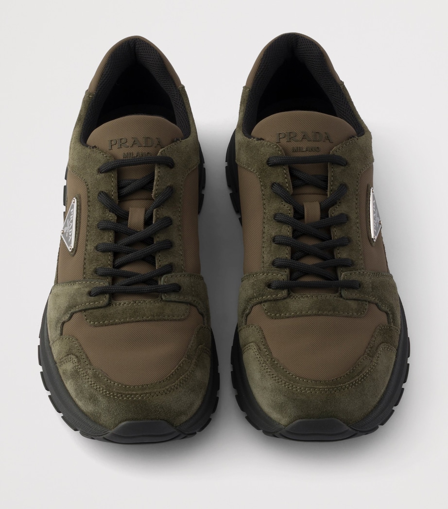 Prada Re-Nylon and Suede Prax 2.0 Sneakers Green Image 3
