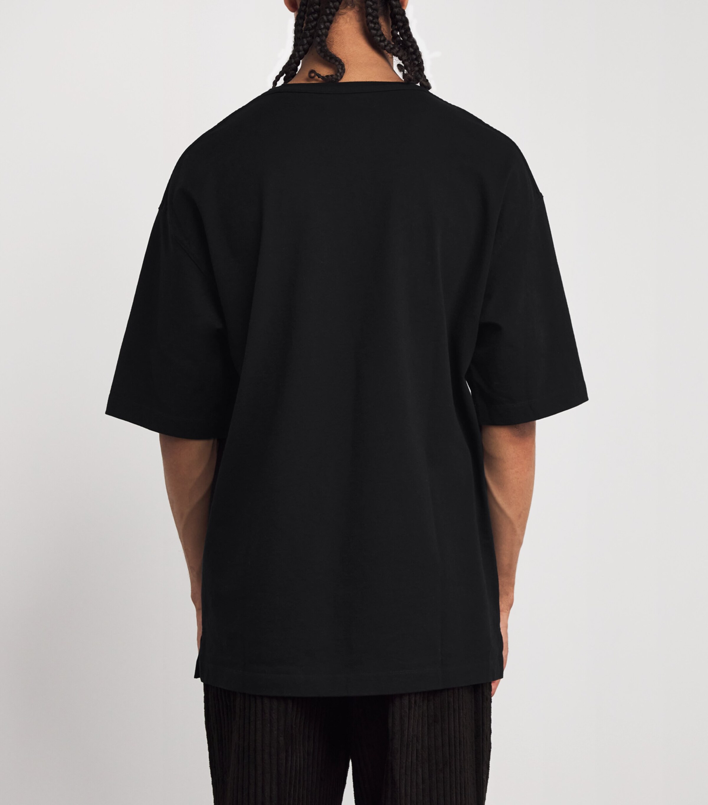 Cotton-Linen Boxy T-Shirt BLACK BK999 Image 4