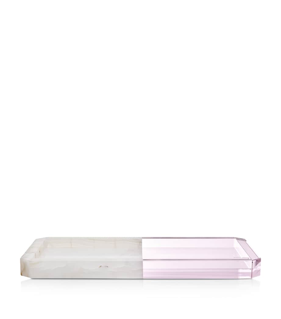 Small Crystal-Onyx Mad Trinket Tray (34cm) PINK Image 1