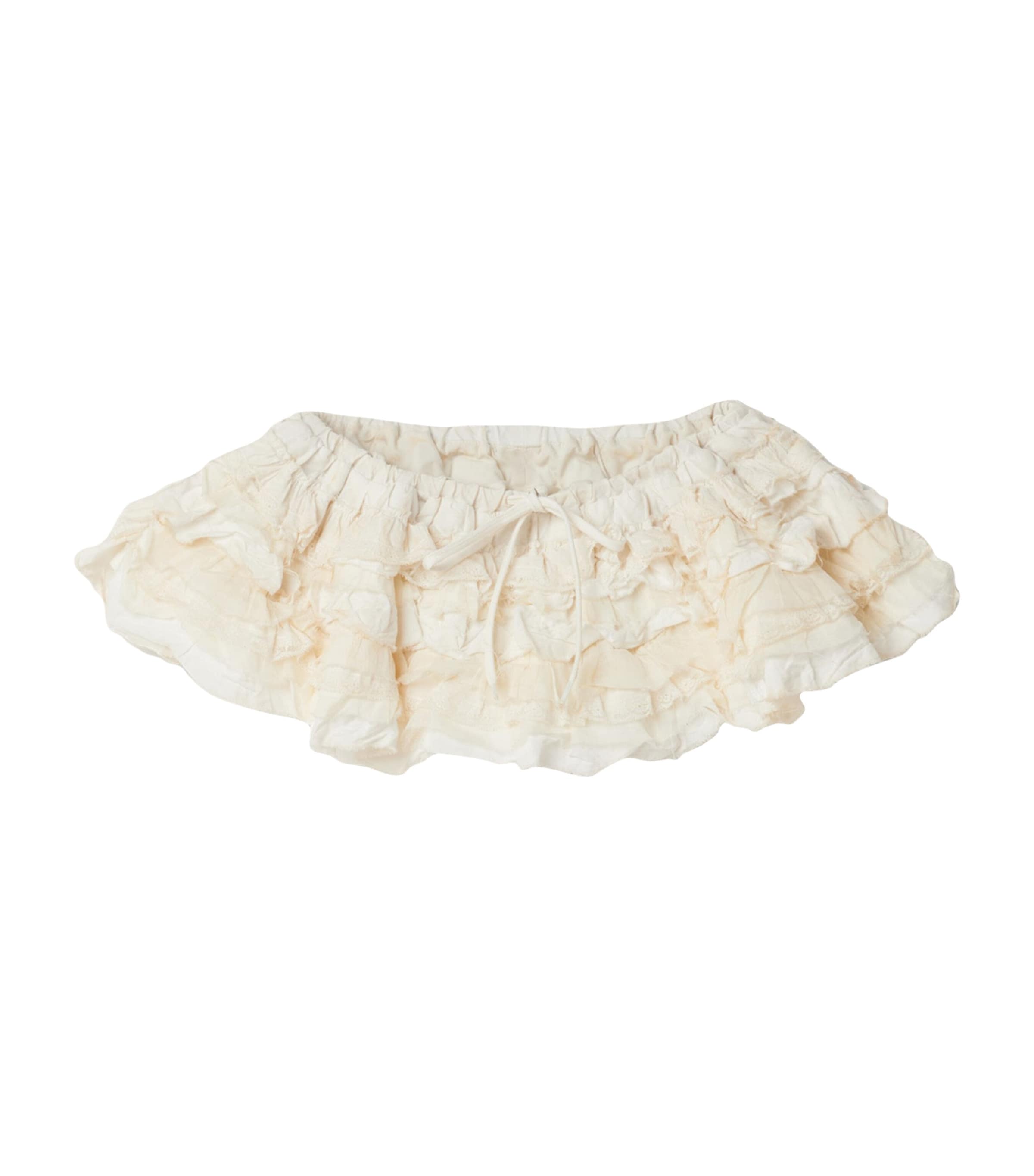 Miu Miu Womens Slubbed Canvas Mini Skirt Image 1