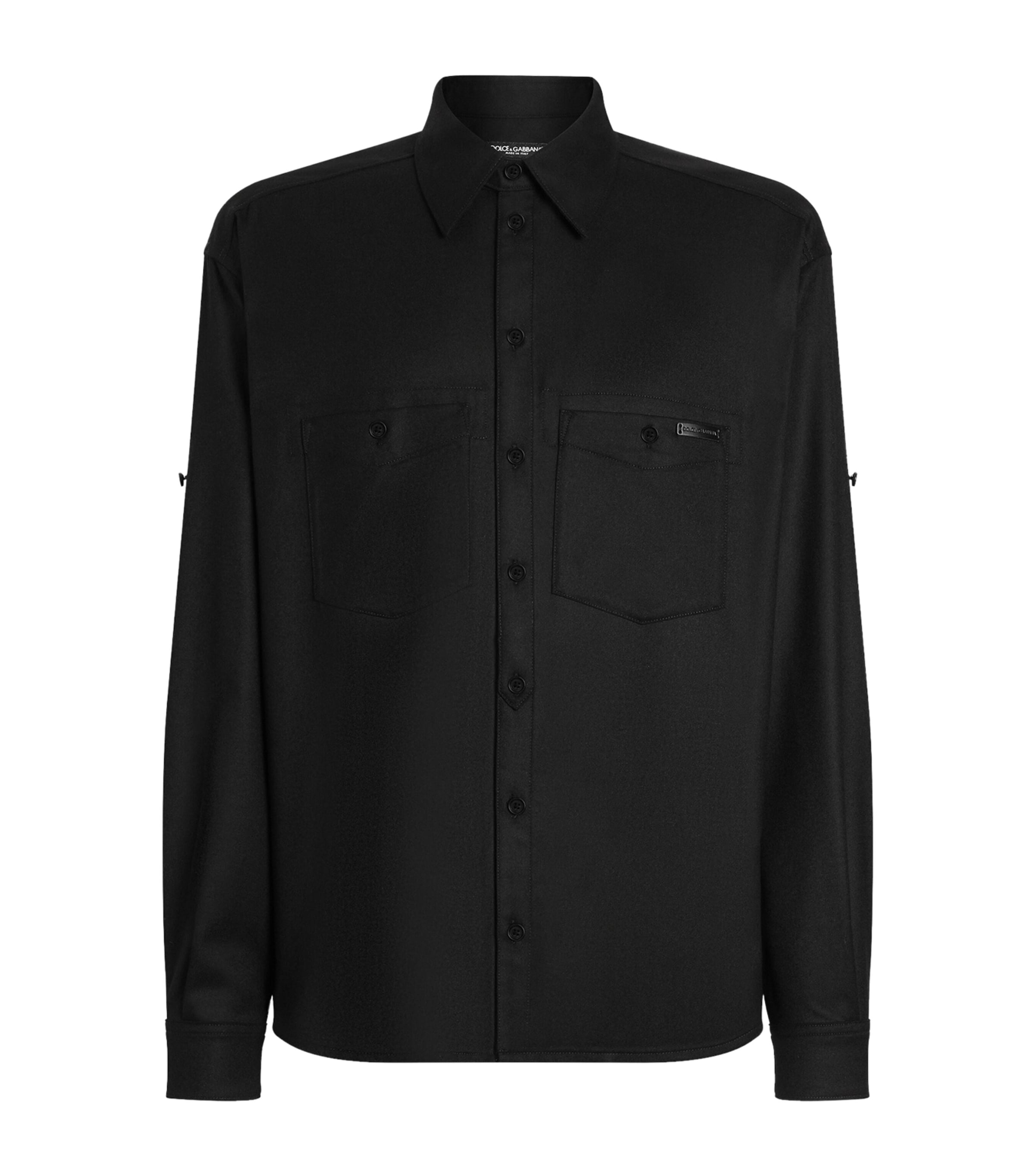 Virgin Wool-Cotton Shirt N0000 BLACK Image 1