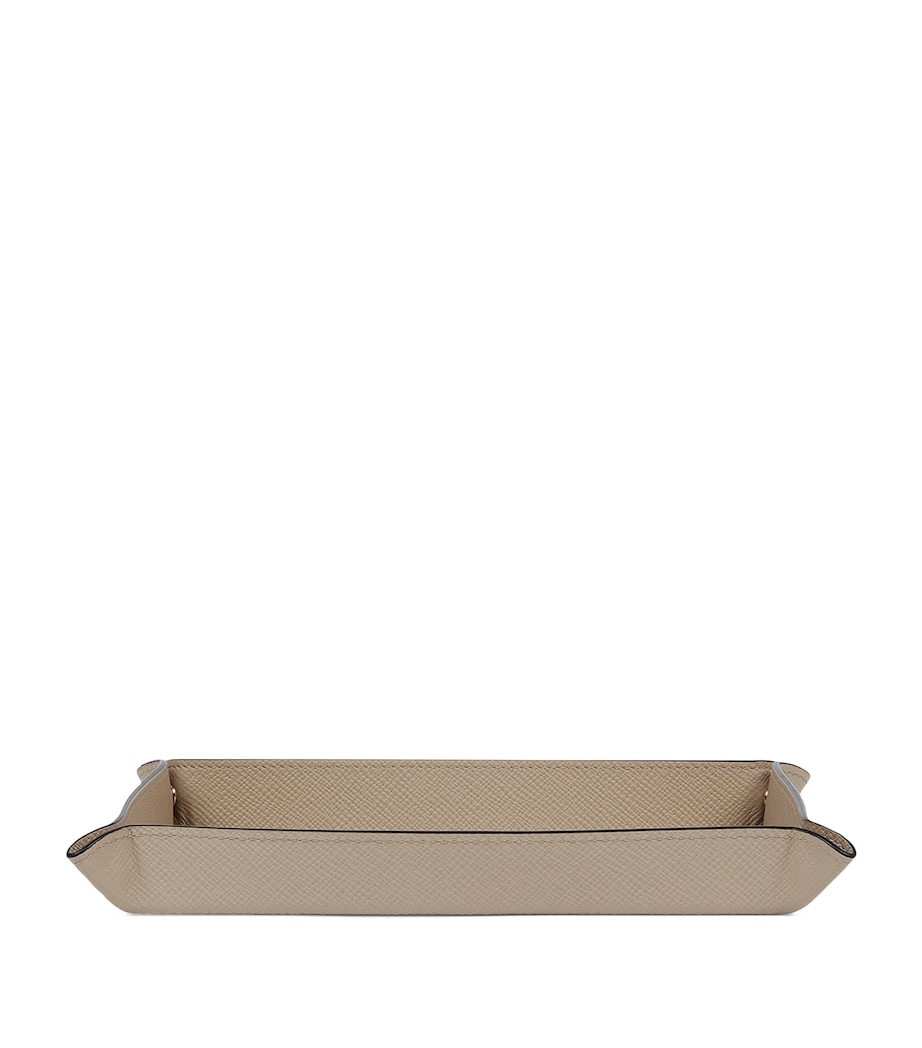 Smythson Small Panama Leather Rectangular Trinket Tray Sandstone Image 2