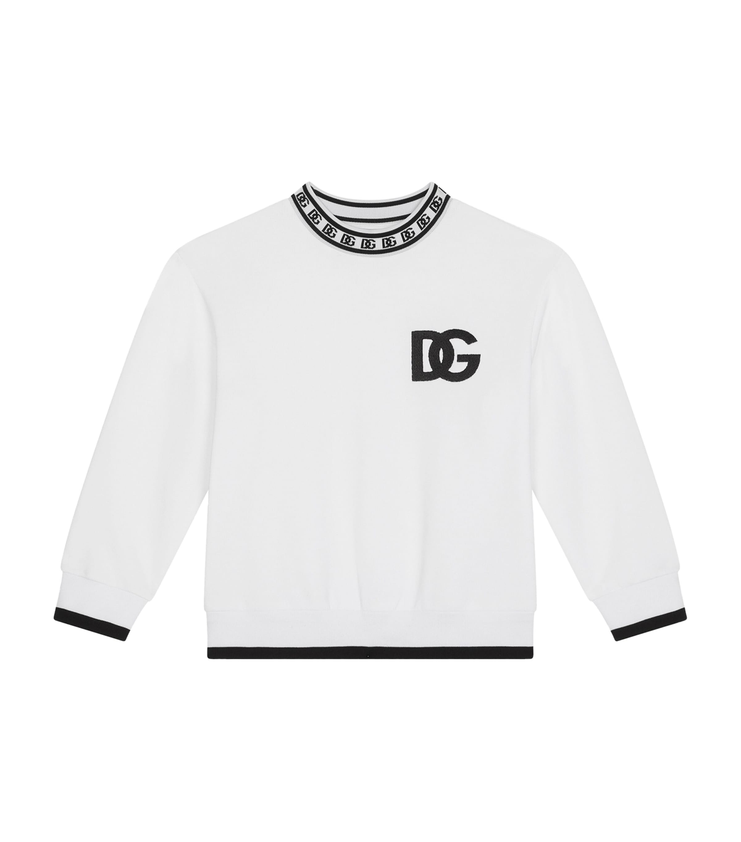 Dolce & Gabbana Jersey Round-neck Sweatshirt With Dg Logo Print