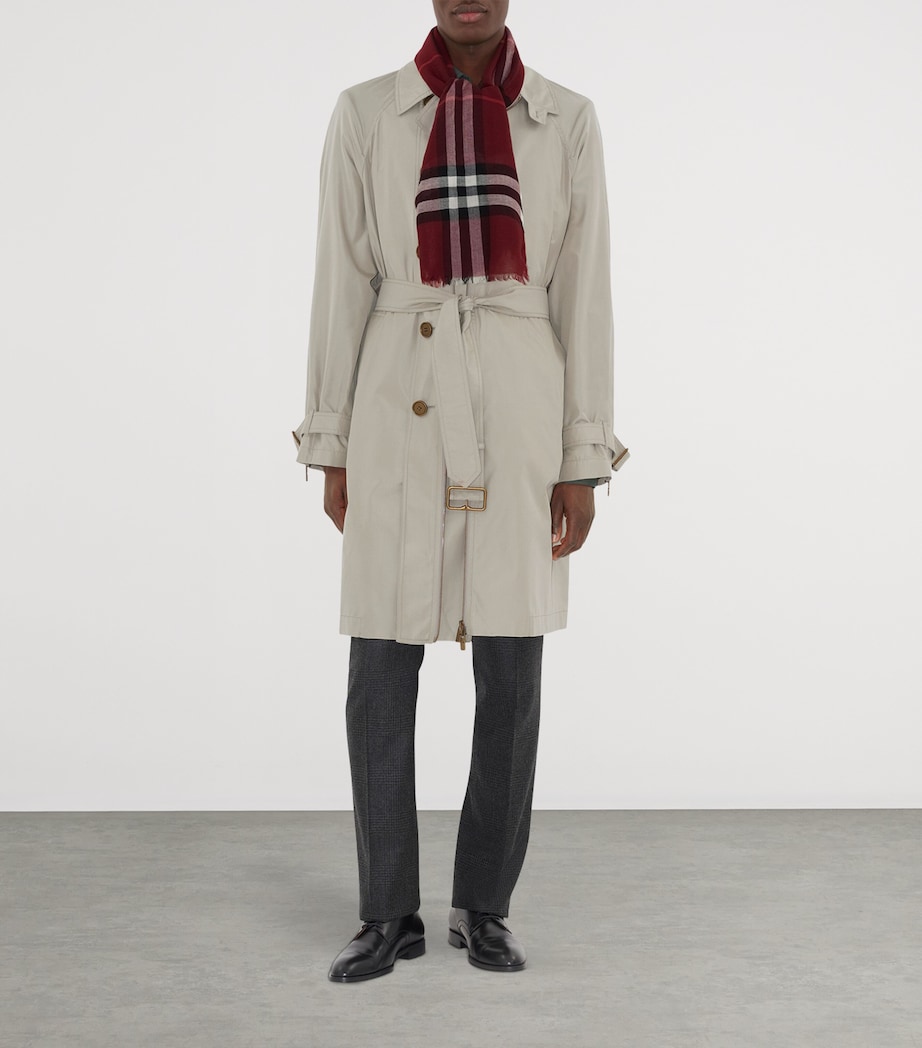 Wool Wide Check Scarf OXBLOOD RED Image 5