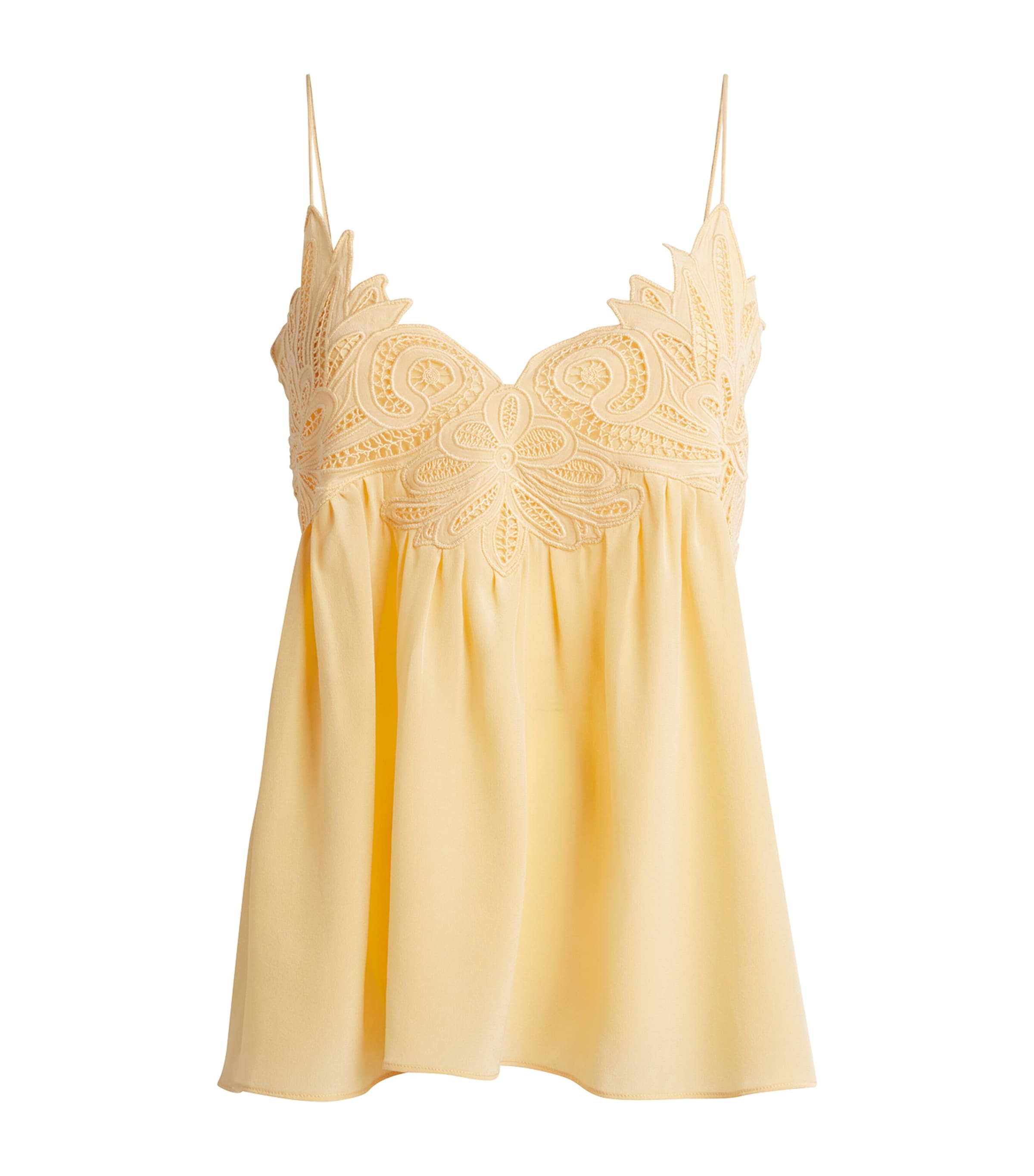 Ulla Johnson Womens Silk Embroidered Rosie Top Dandelion Image 1