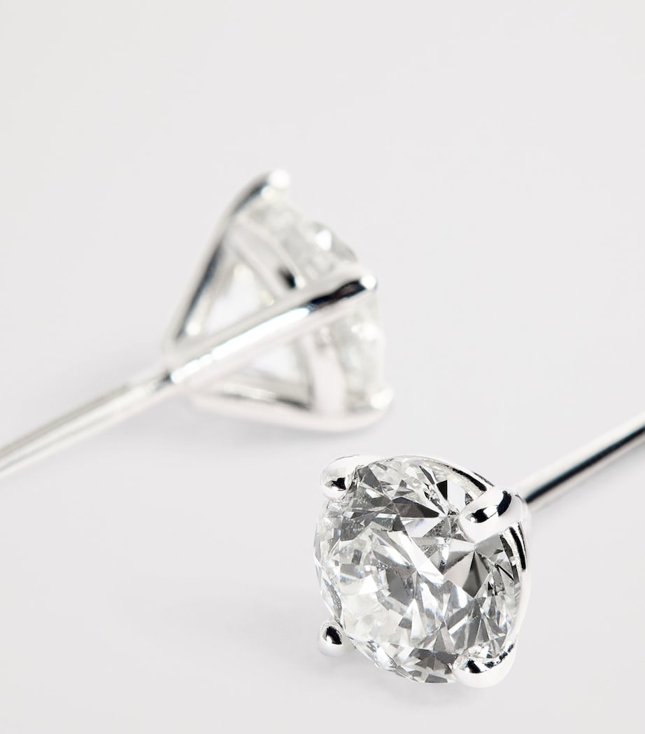 White Gold and Diamond Stud Earrings (1.00ctw) WHITE GOLD Image 5