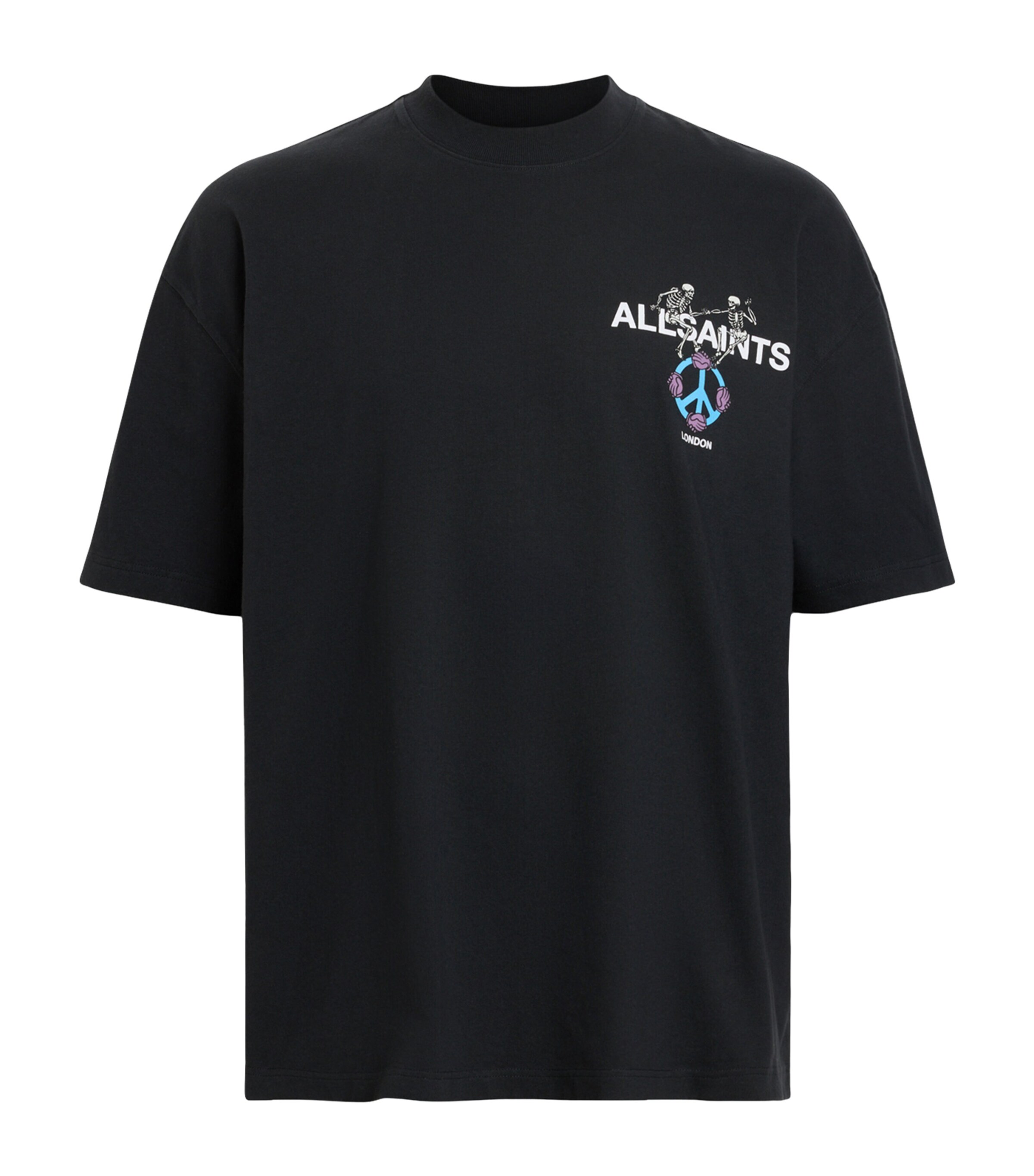 AllSaints Mens Organic Cotton Reincarnate T-Shirt Washed Black Image 1