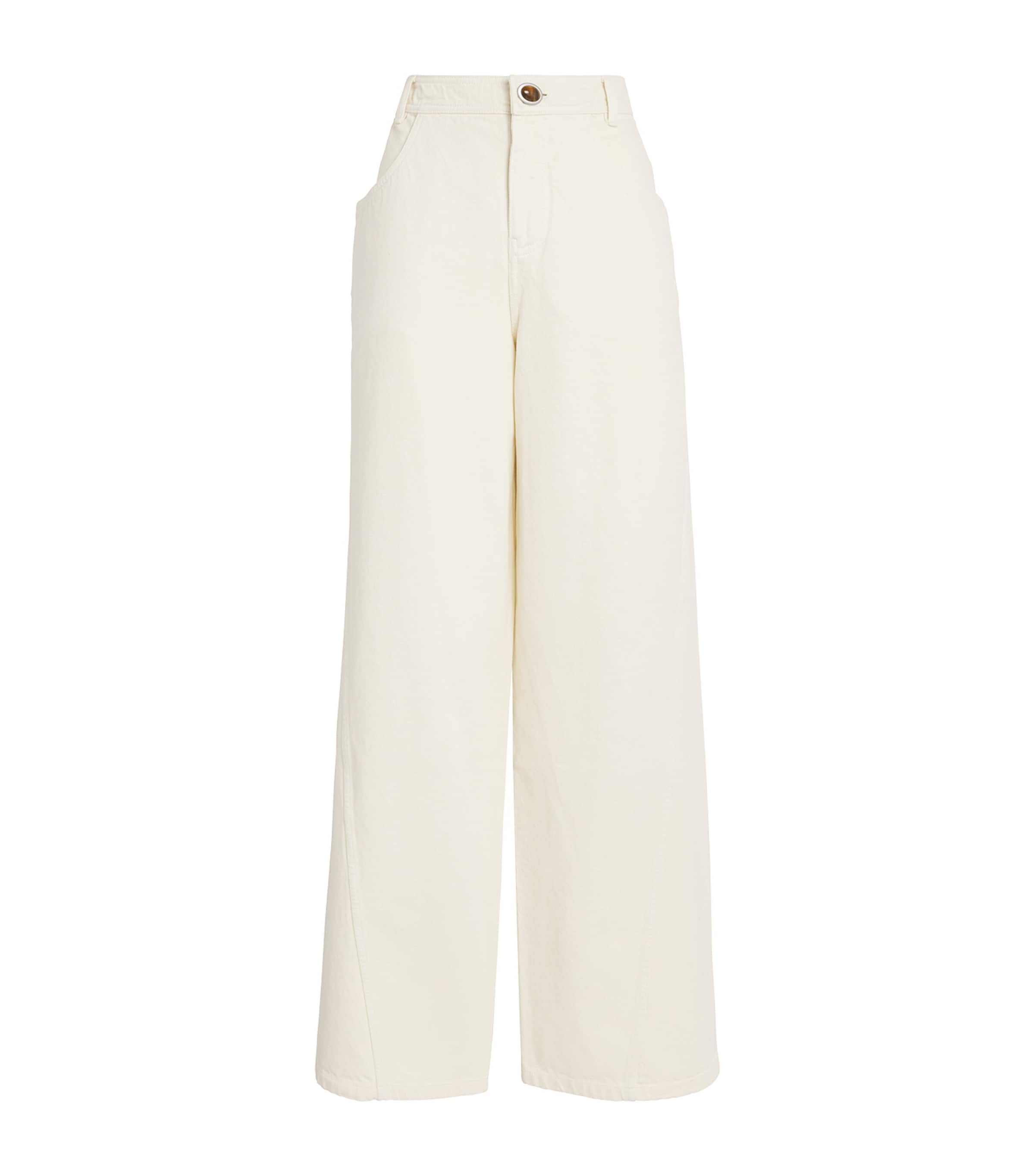 Christopher Esber Manta Sting Wide-leg Jeans In White