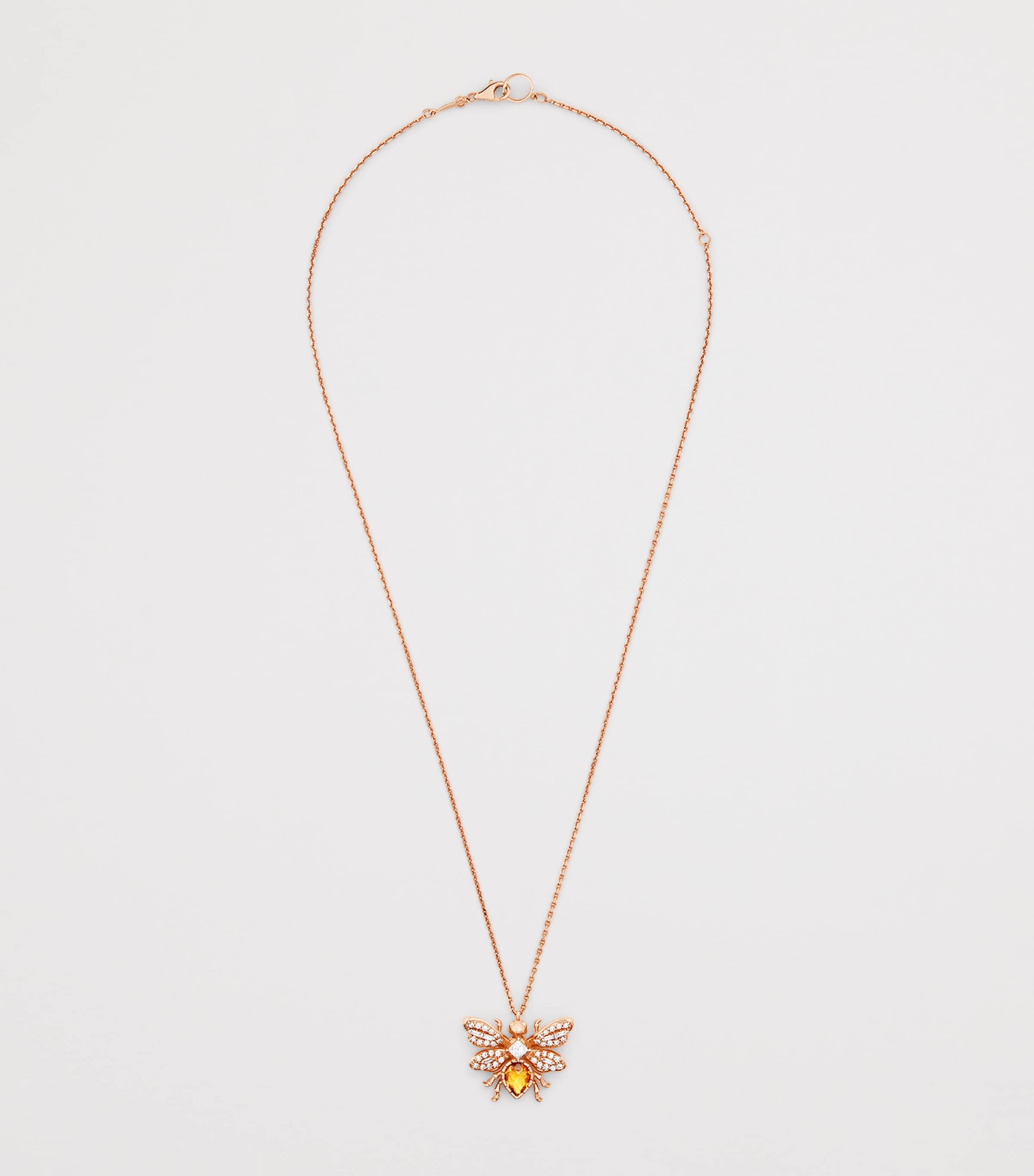 Rose Gold, Diamond and Citrine Queen Bee Bon Bon Necklace ROSE GOLD Image 3