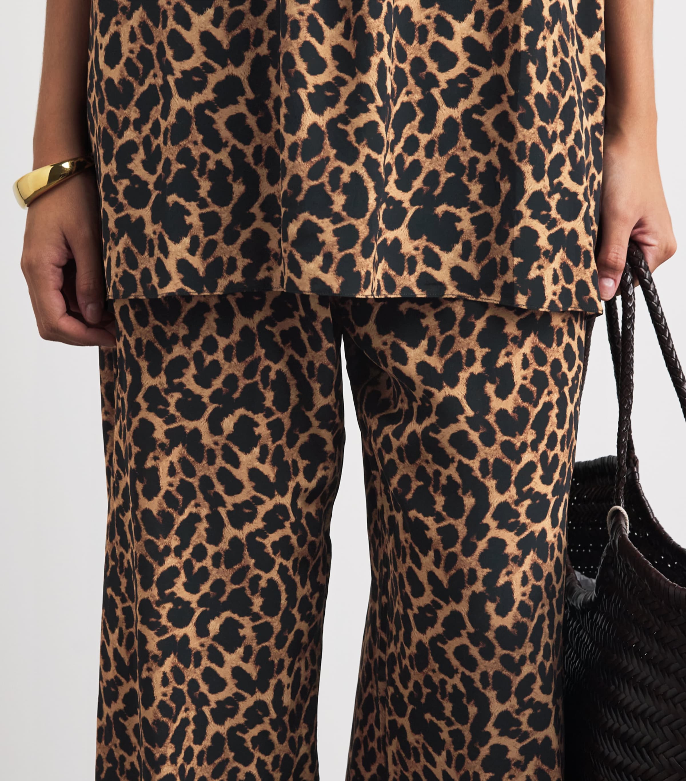 AWAY THAT DAY Womens St Barts Wide-Leg Trousers Leopard Print Image 3