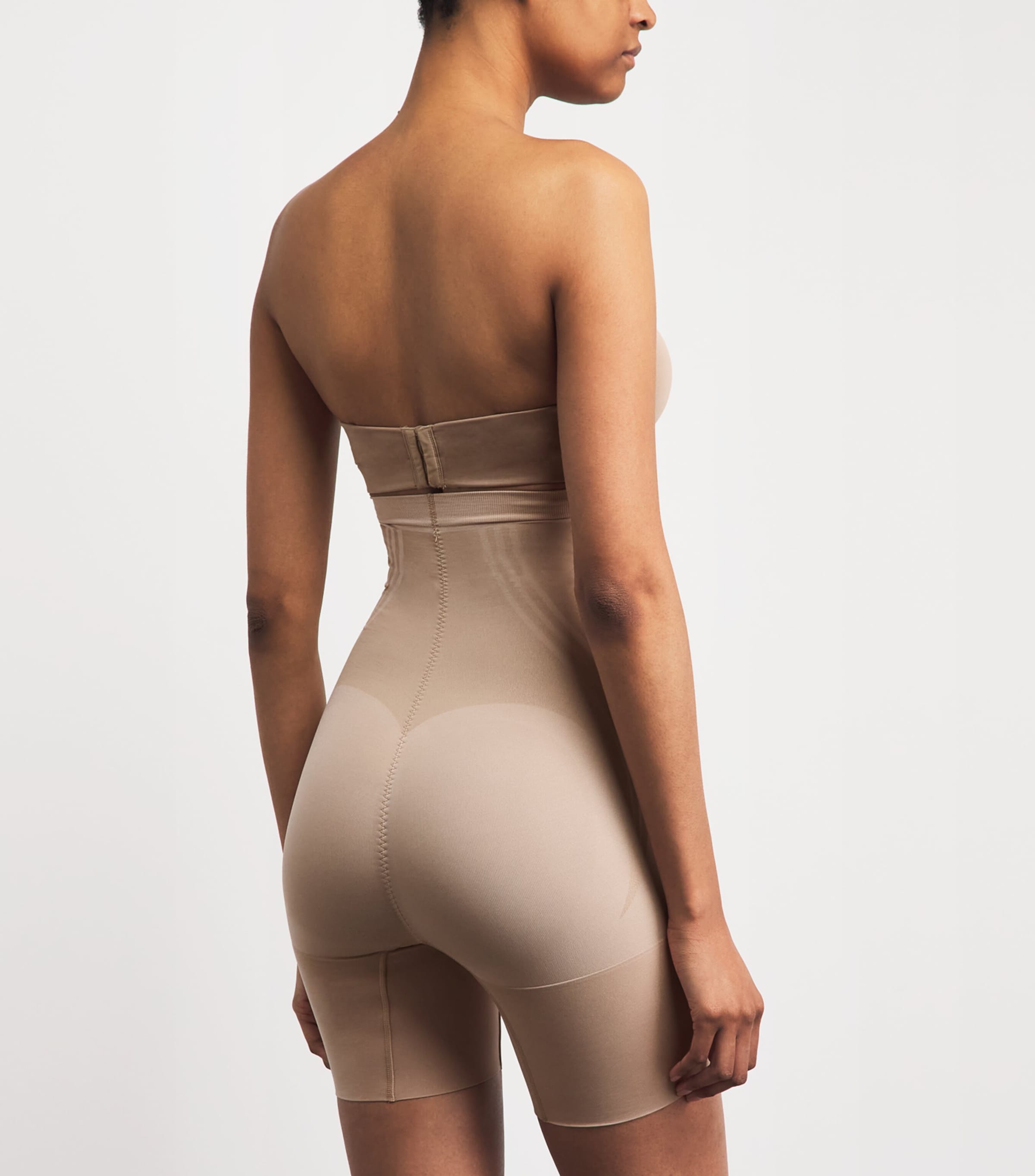 SPANX Womens SPANXsculpt GoFigure High-Waist Mid-Thigh Shorts Chai Image 3