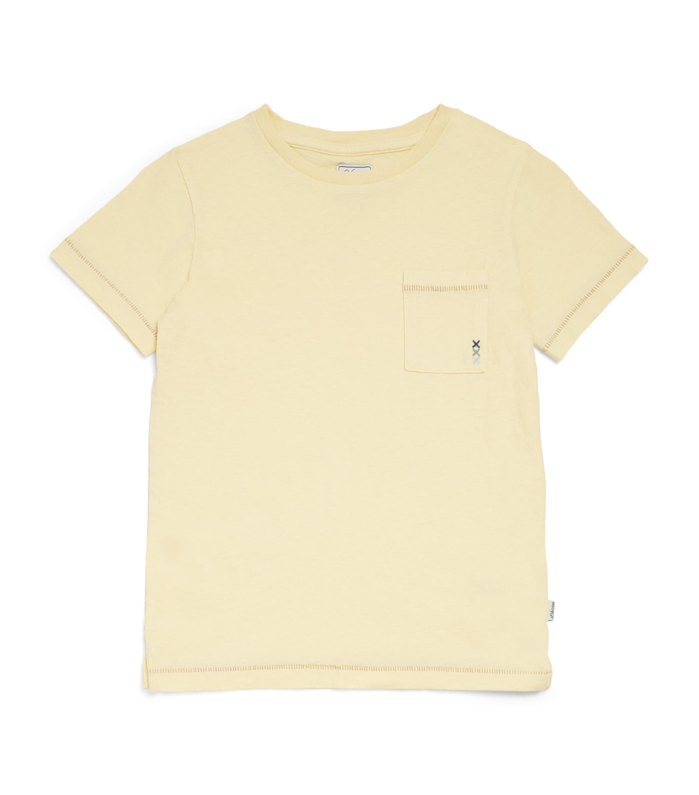 J & Josh Kids' Cotton-linen Pocket T-shirt In Yellow