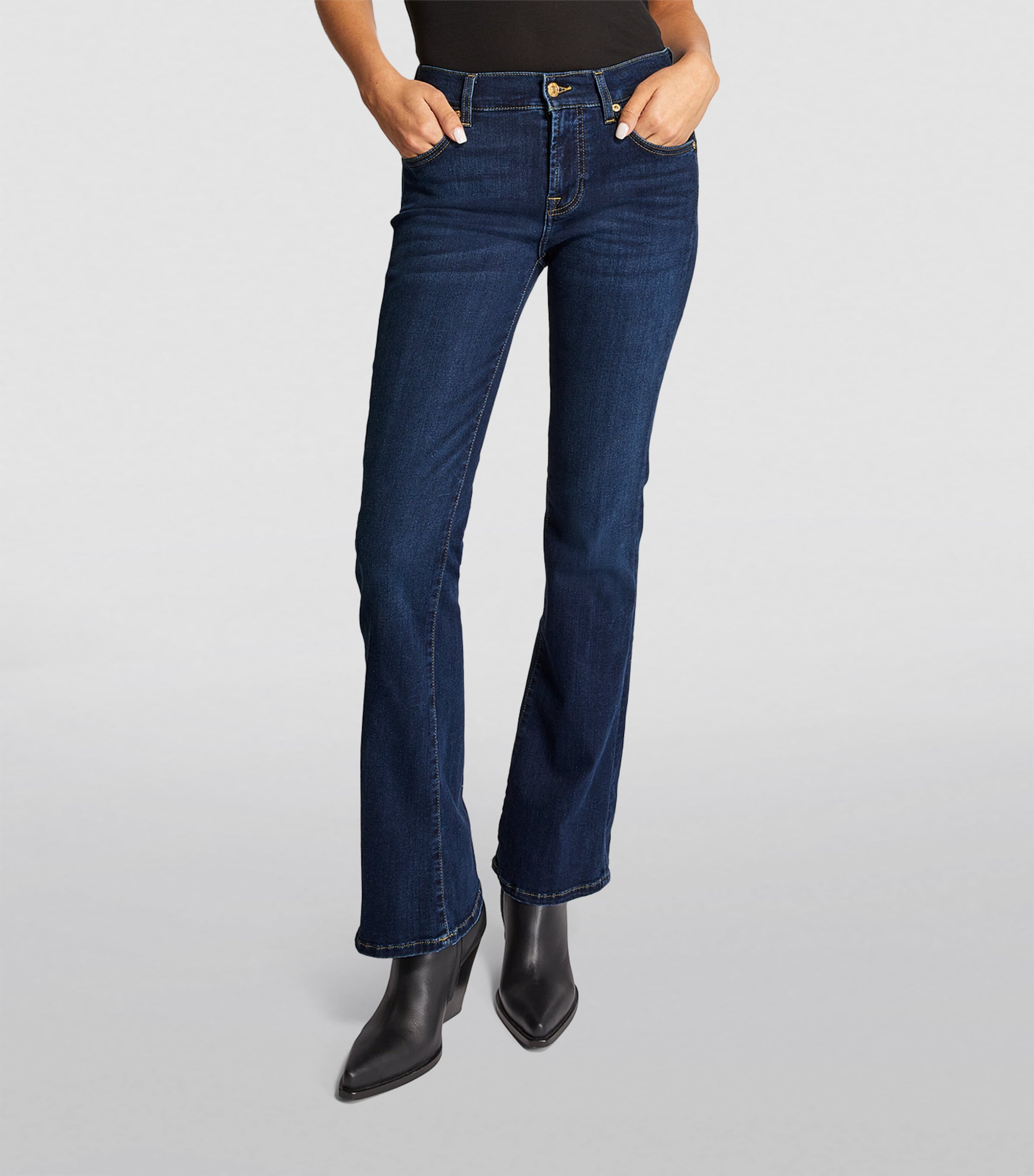 B(Air) Mid-Rise Bootcut Jeans RINSED INDIGO Image 3