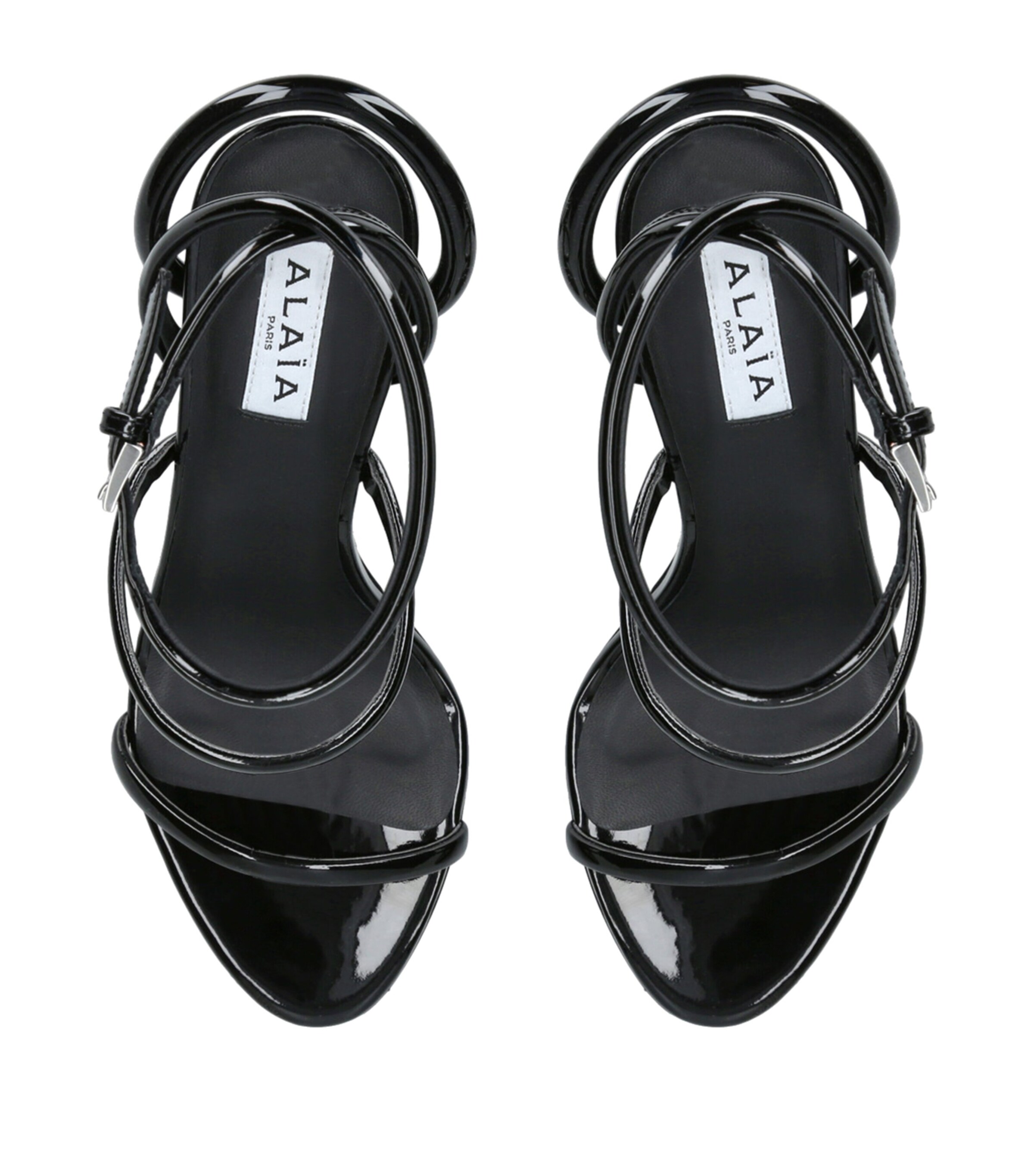 Alaïa Patent Leather Heeled Sandals 90 Black Image 4
