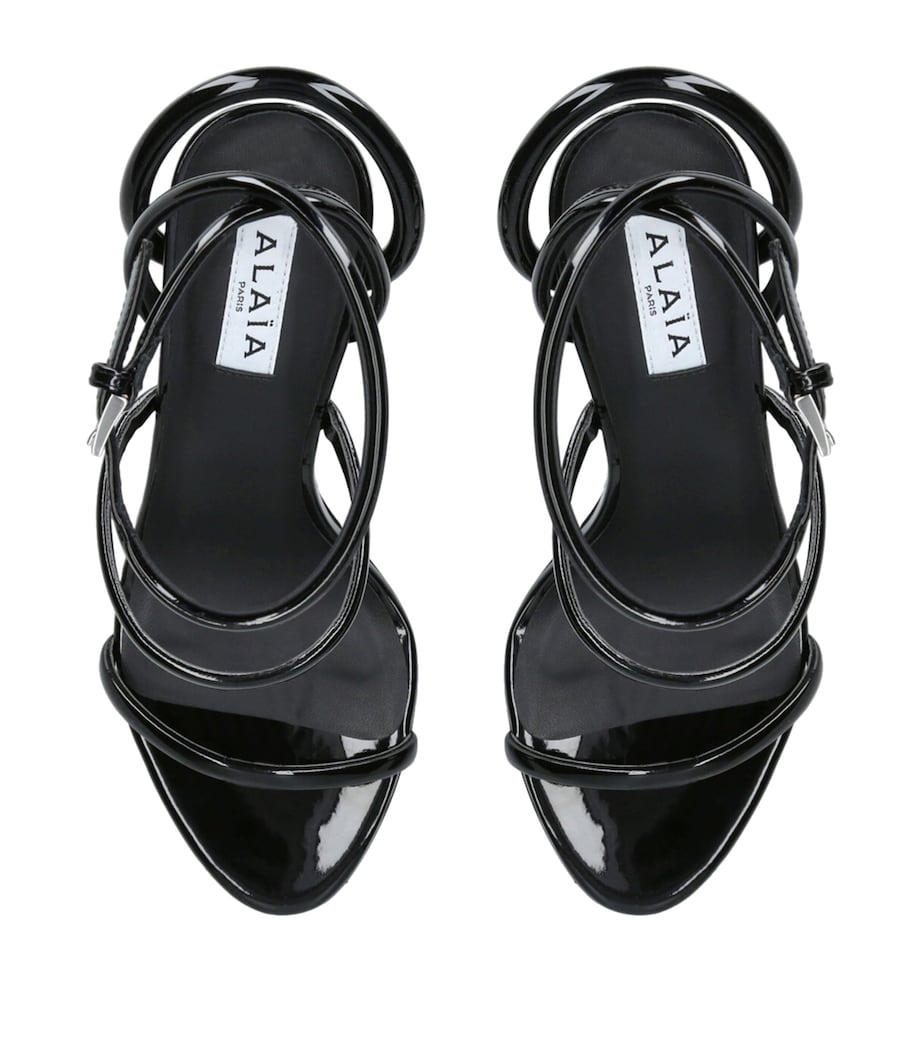 Patent Leather Heeled Sandals 90 BLACK Image 4