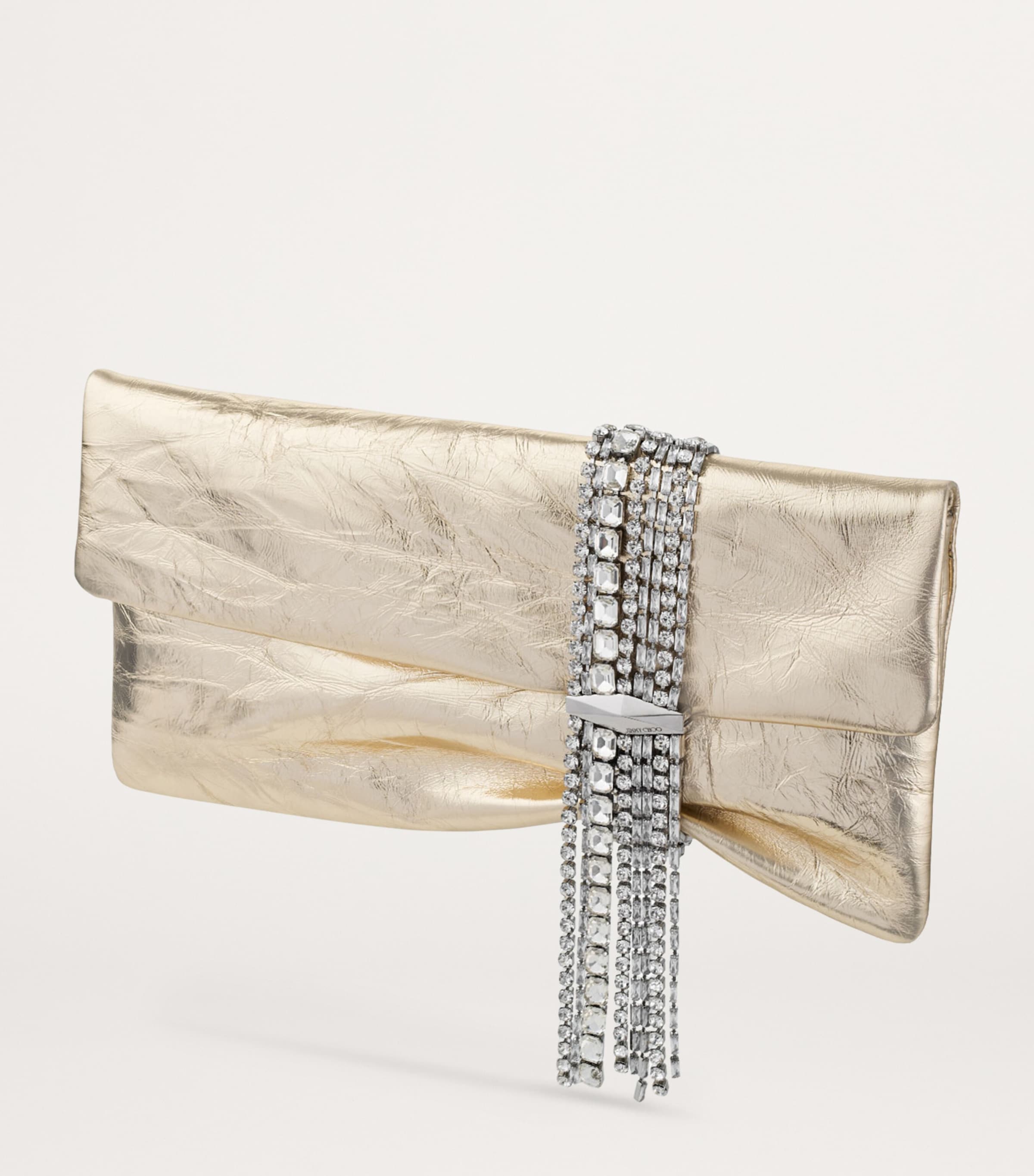 Leather-Crystal Zandra Clutch Bag LIGHT PLATINUM/SILVE Image 2
