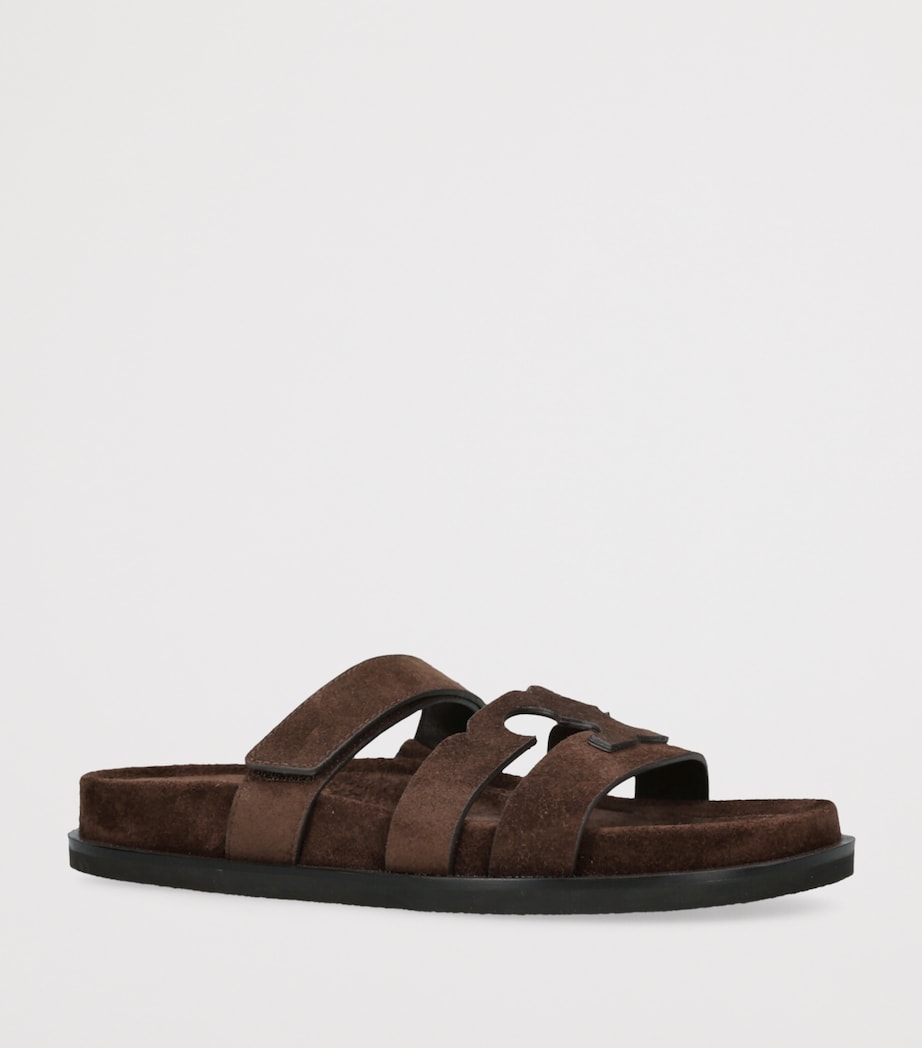 Suede Ines Sport Slides DARK BROWN Image 3