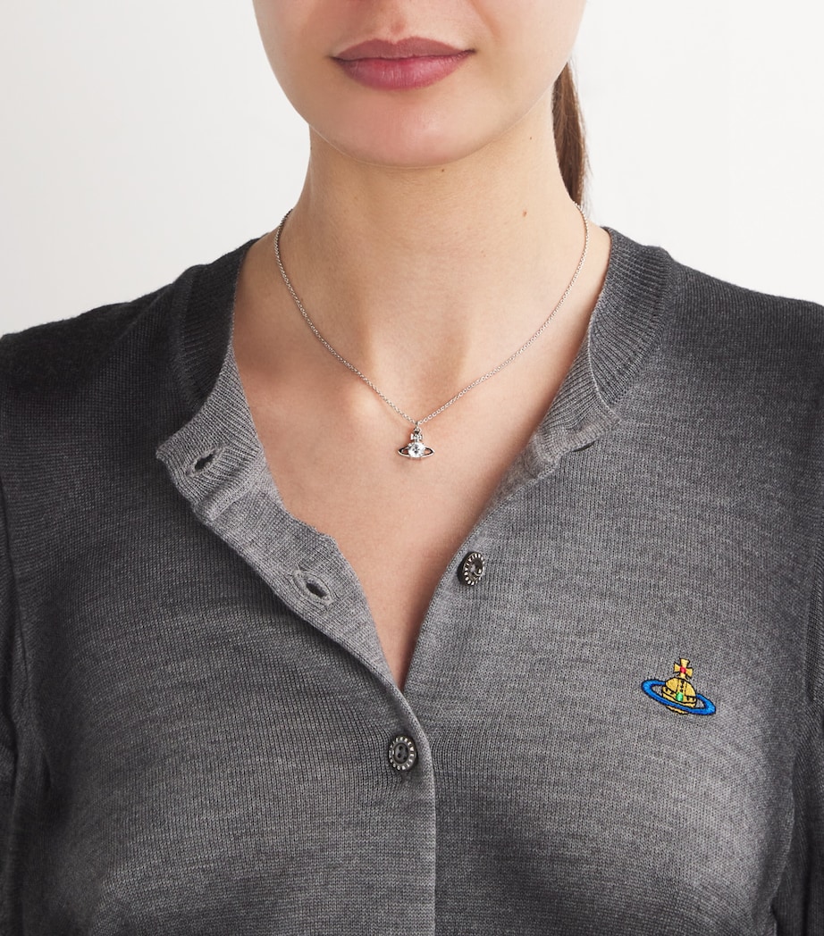 Reina Orb Pendant Necklace SS22-PLATINUM CZ Image 2