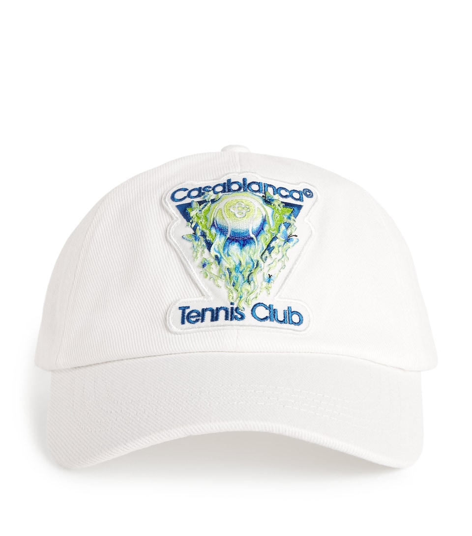 Casablanca Flaming Tennis Club Baseball Cap White