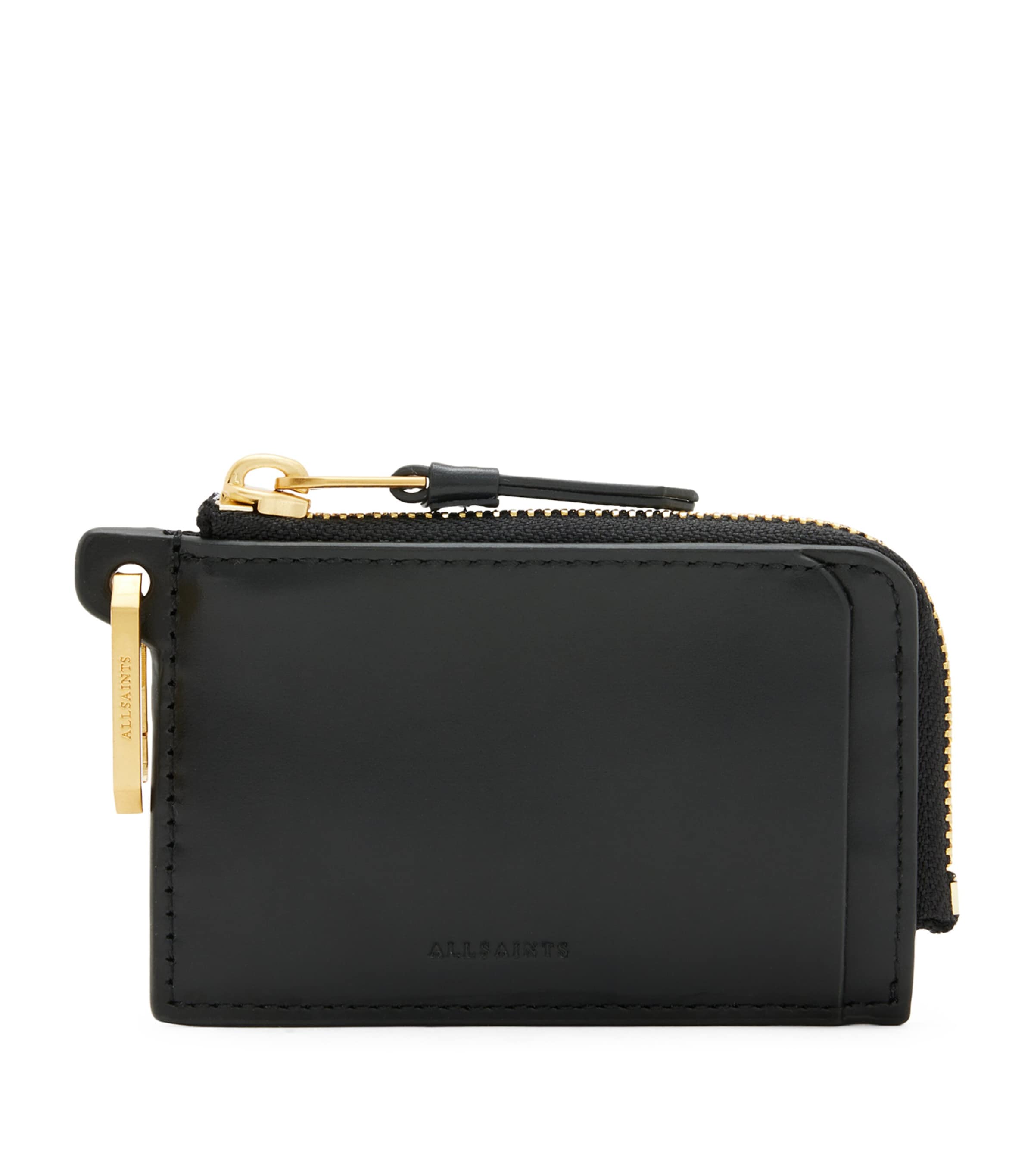 Allsaints Leather Remy Wallet In Black