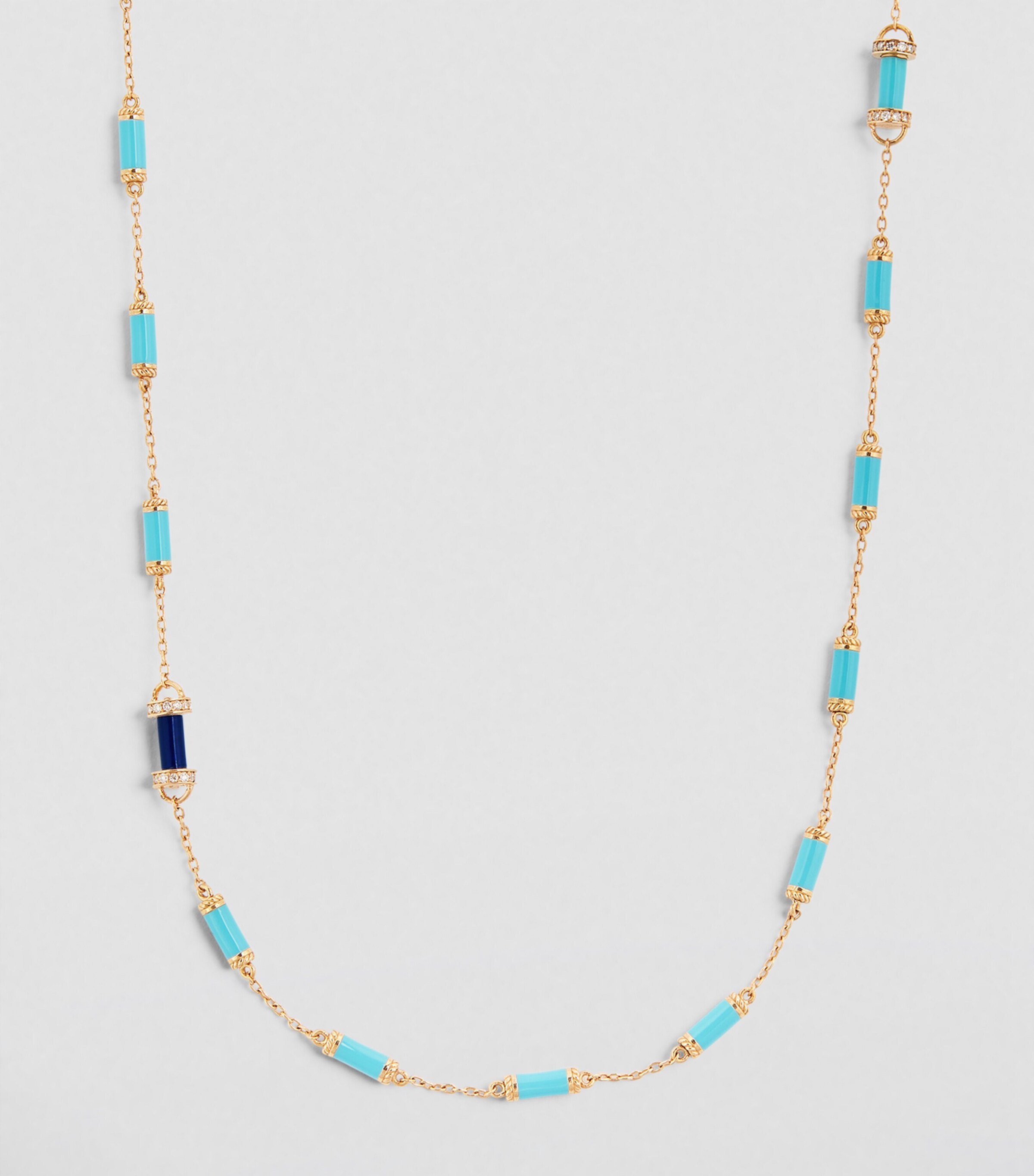 L'ATELIER NAWBAR Rose Gold, Diamond and Turquoise Amulets of Light Necklace Turquoise Rose Gold Image 2