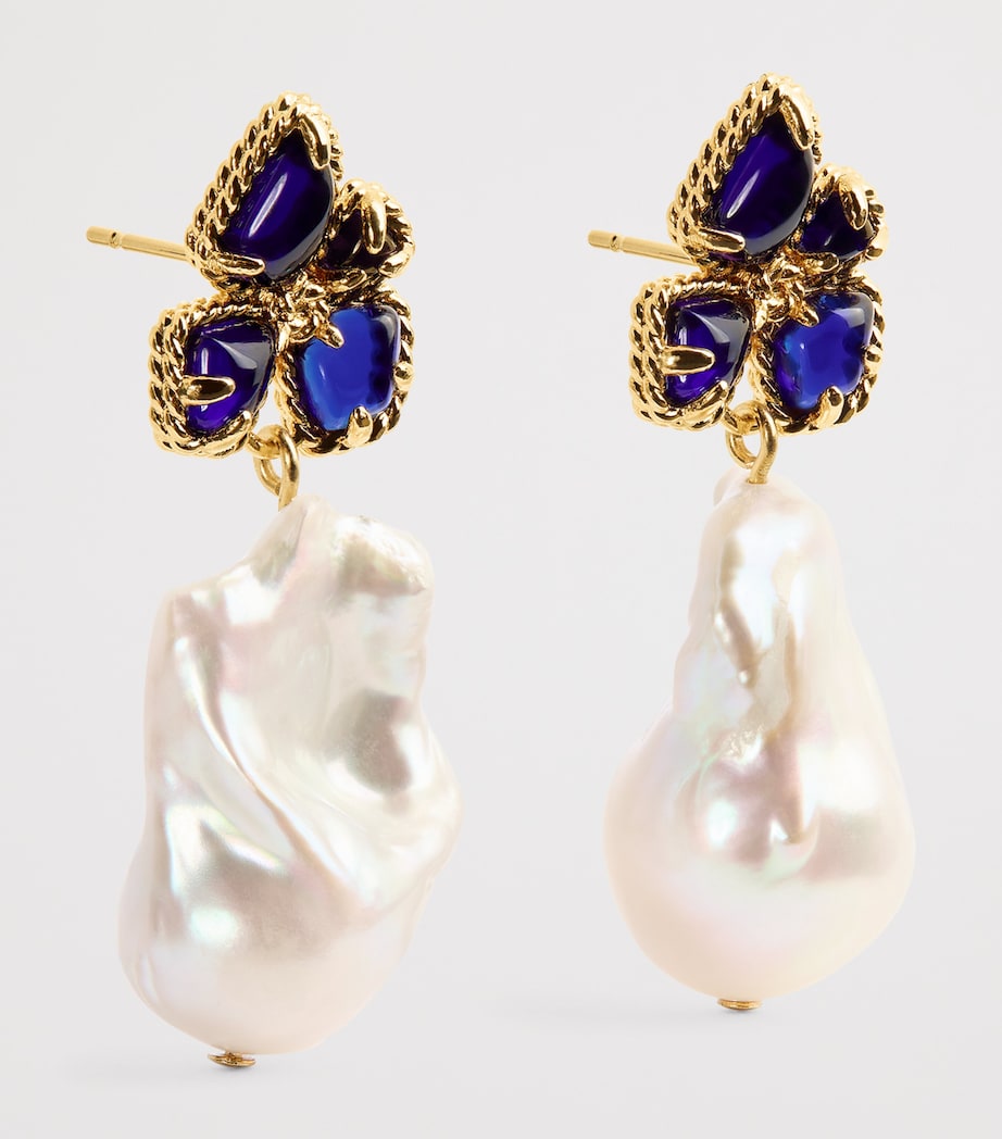 Pearl Bloom Earrings GOBLU/GOLD/BLUE Image 3