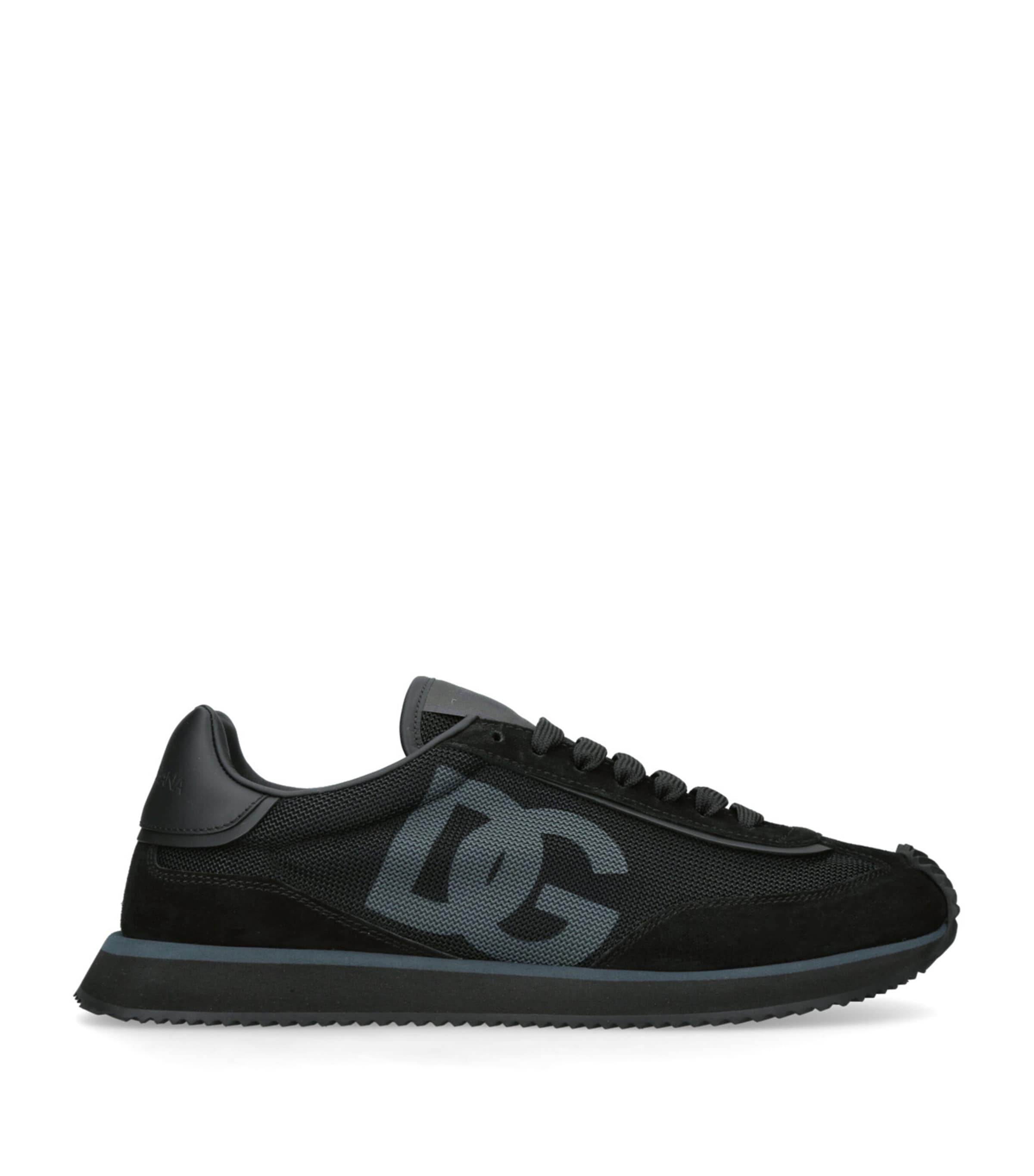 Dolce & Gabbana Low Top Sneakers Featuring Suede Accents In Black