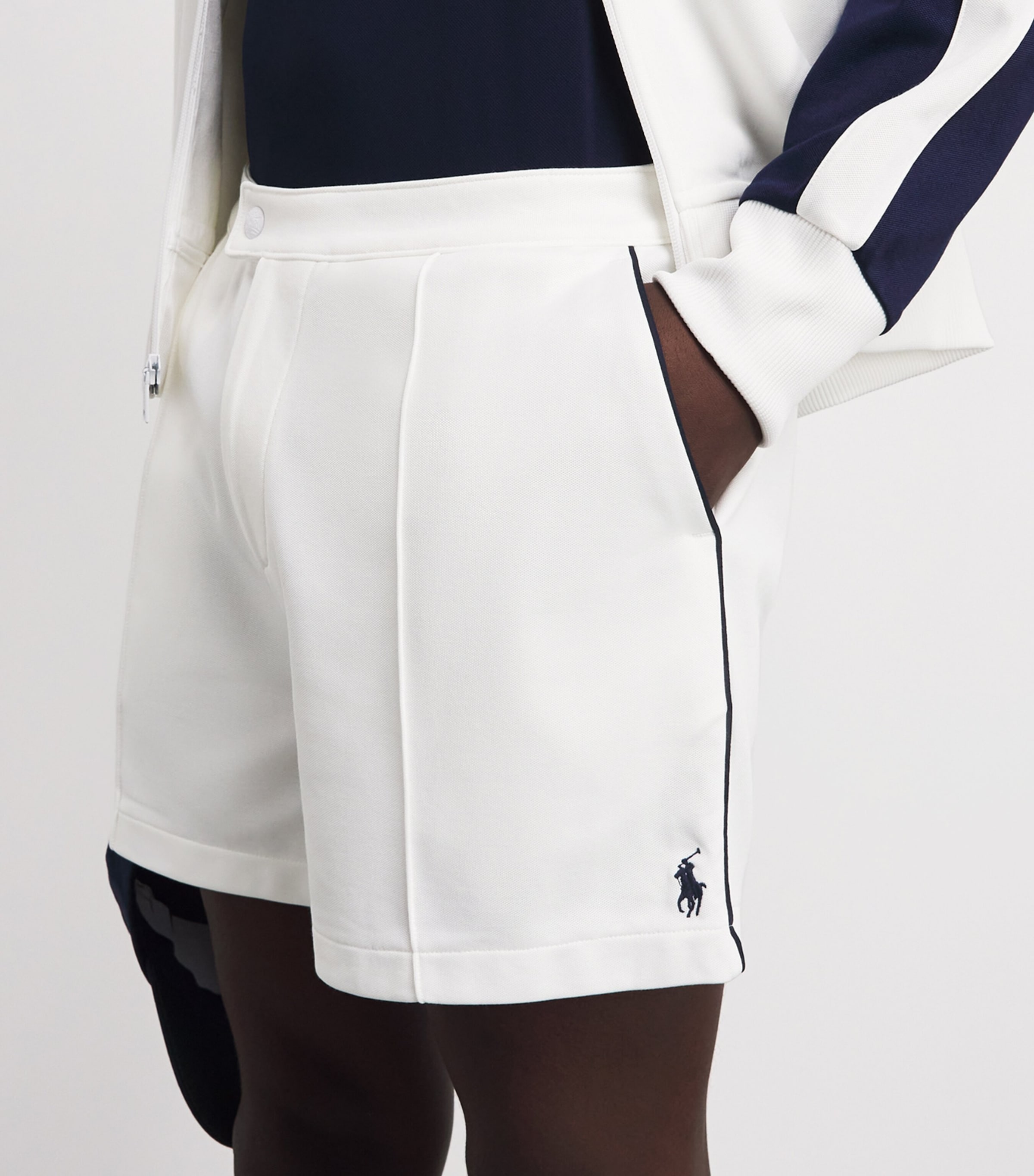 RLX Ralph Lauren Mens Tricot Sports Shorts Ceramic White Image 3